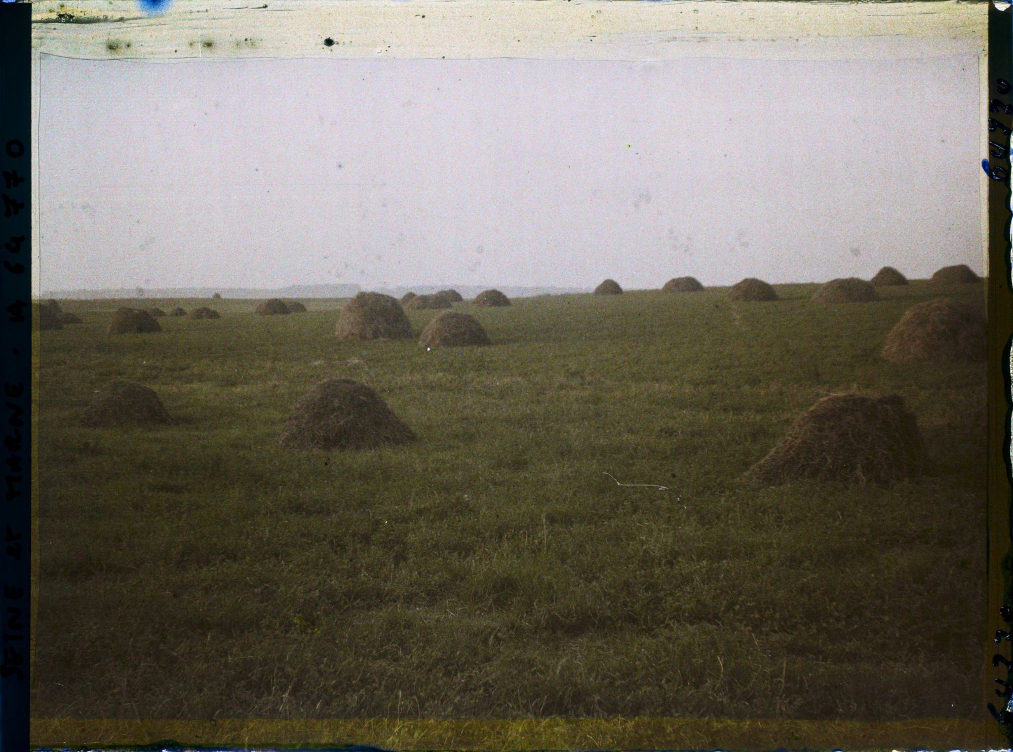 Image représentant Seine et Marne, Le Pin, Tas de fourrage au soleil couchant