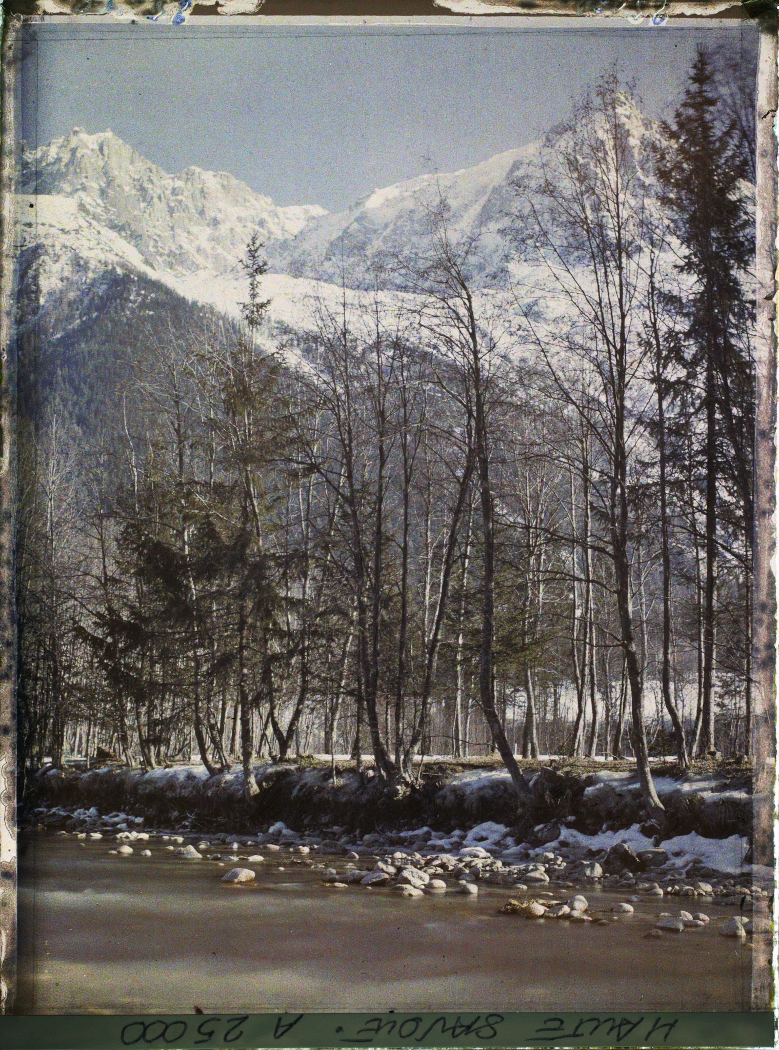 Image représentant France, Les Alpes-Vallée de Chamonix Paysage le long de l'Arve vers l'aiguille du Plan et l'aiguille de Blaitière