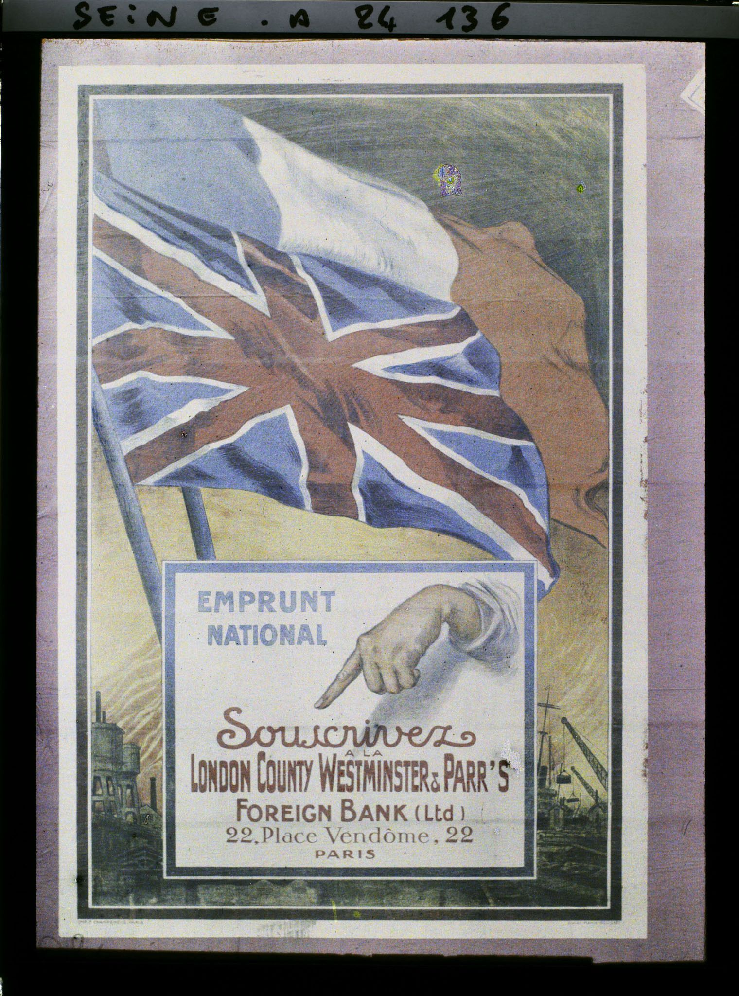 Image représentant Affiche pour l'emprunt national de 1920, London county Westminster & Parr's Foreign Bank (Ltd)