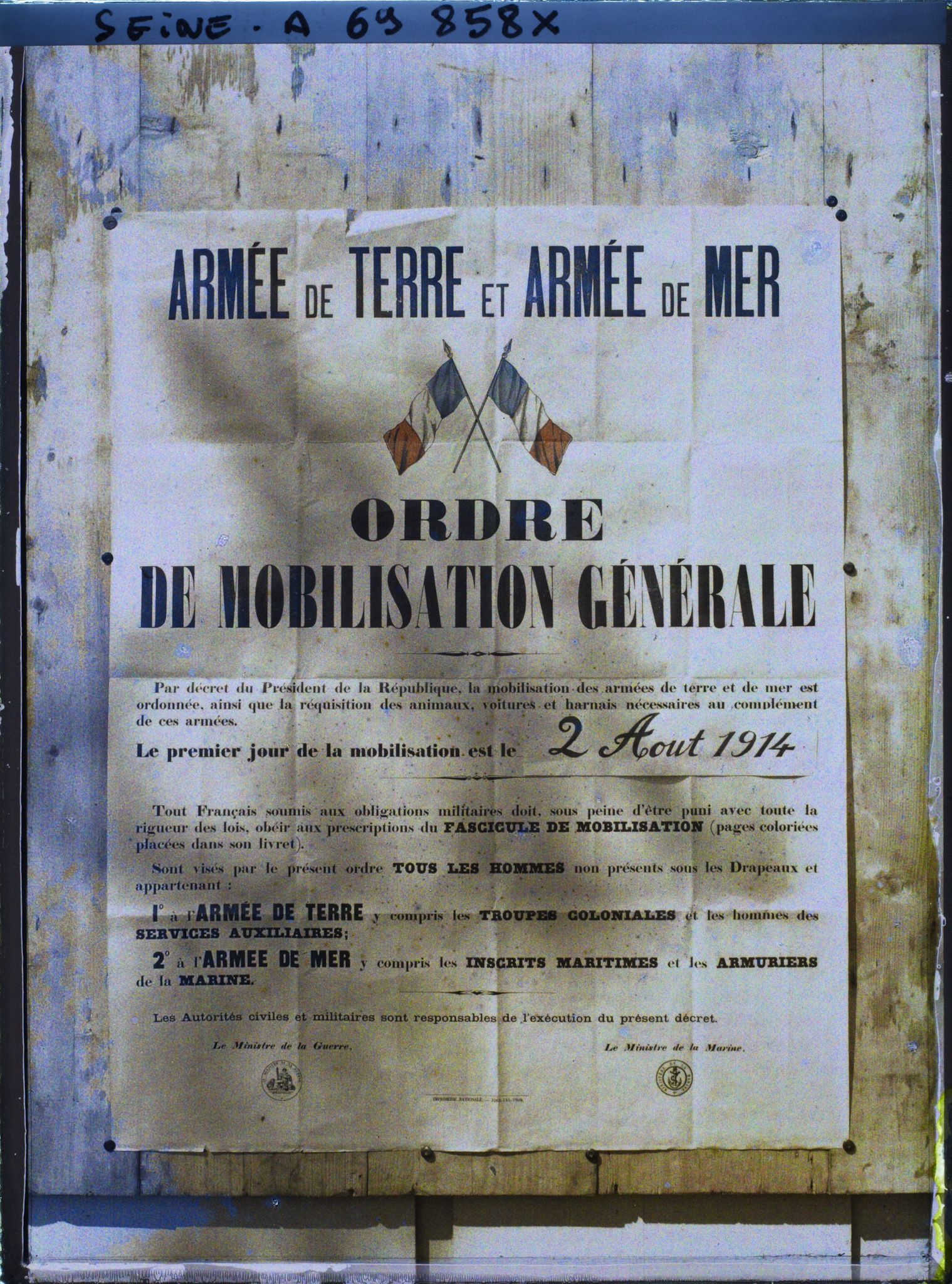 Image représentant Affiche de la mobilisation générale du 2 Août 1914
