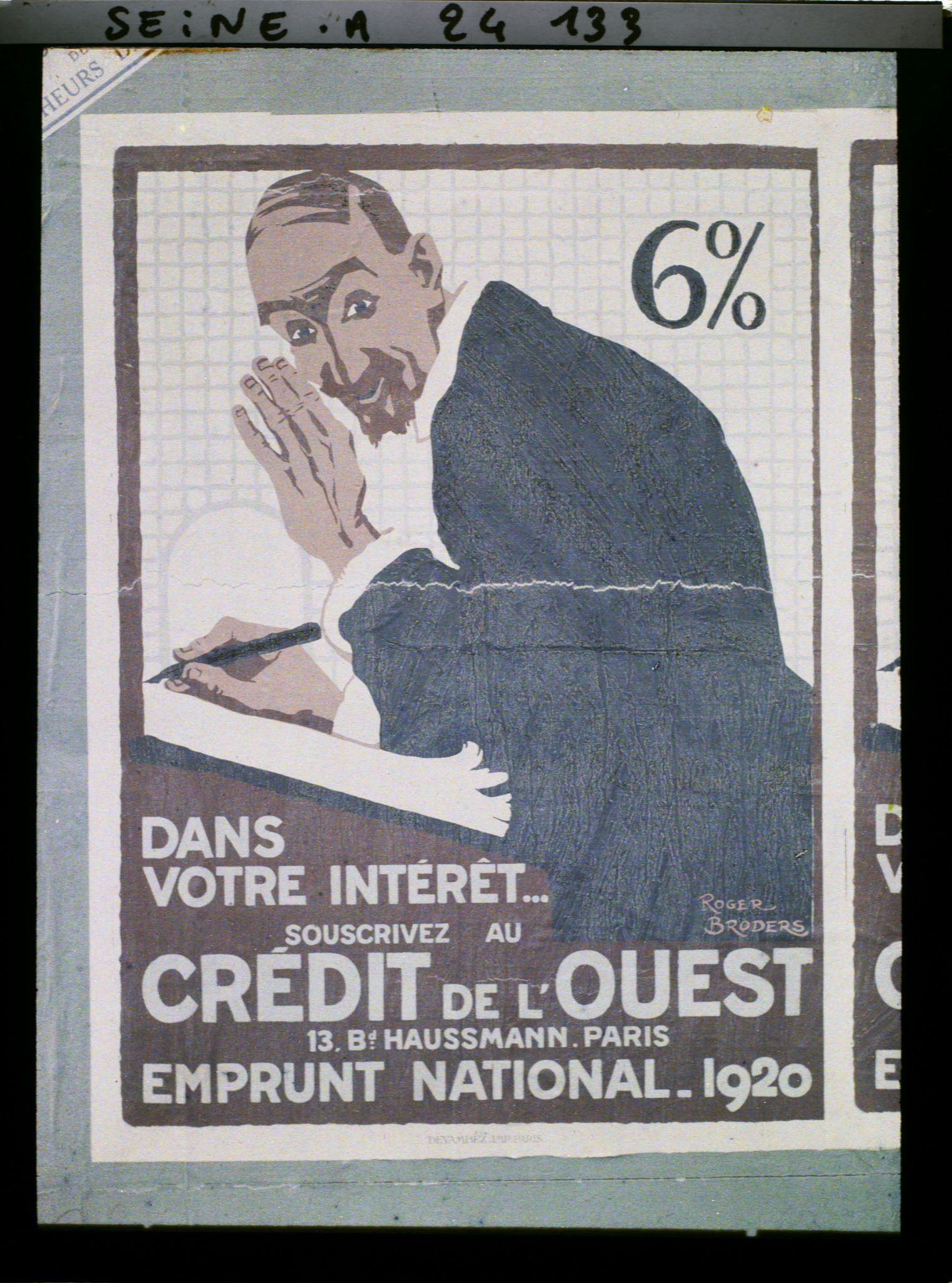 Image représentant Affiche pour l'emprunt national de 1920, Crédit de l'Ouest