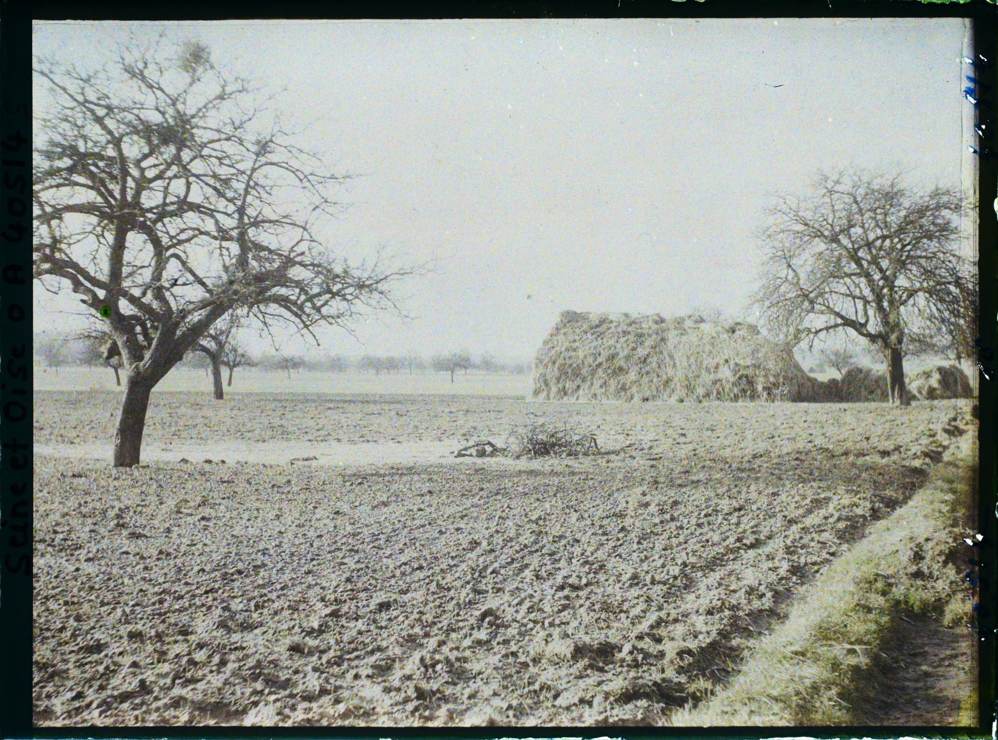Image représentant France, Les Clayes, Champ labouré sur le bord de la Grande route