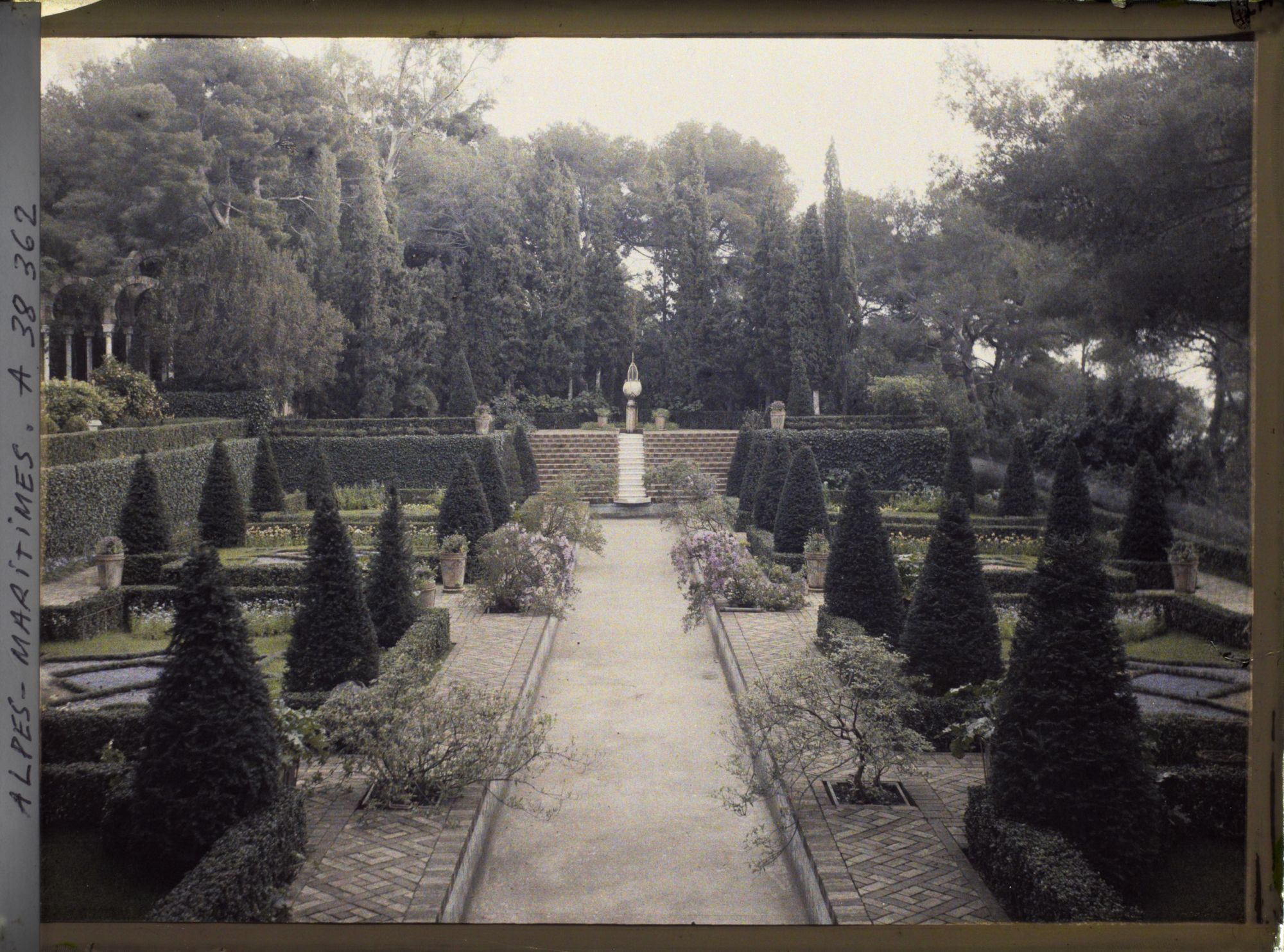 Image représentant Le jardin persan de la villa Cypris, vu en direction de l'Est