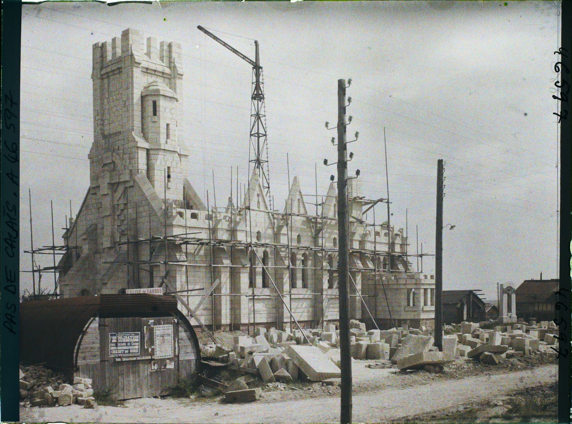 Image représentant France, Farbus, Eglise en reconstruction