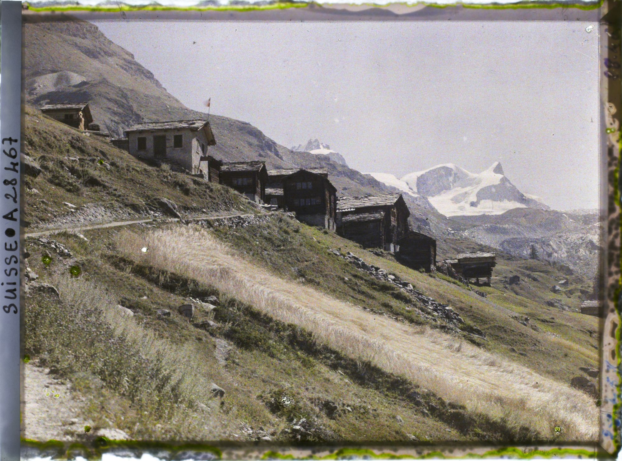 Image représentant Panorama sur le hameau de Findelen devant le Rimpfischhorn et le Strahlhorn