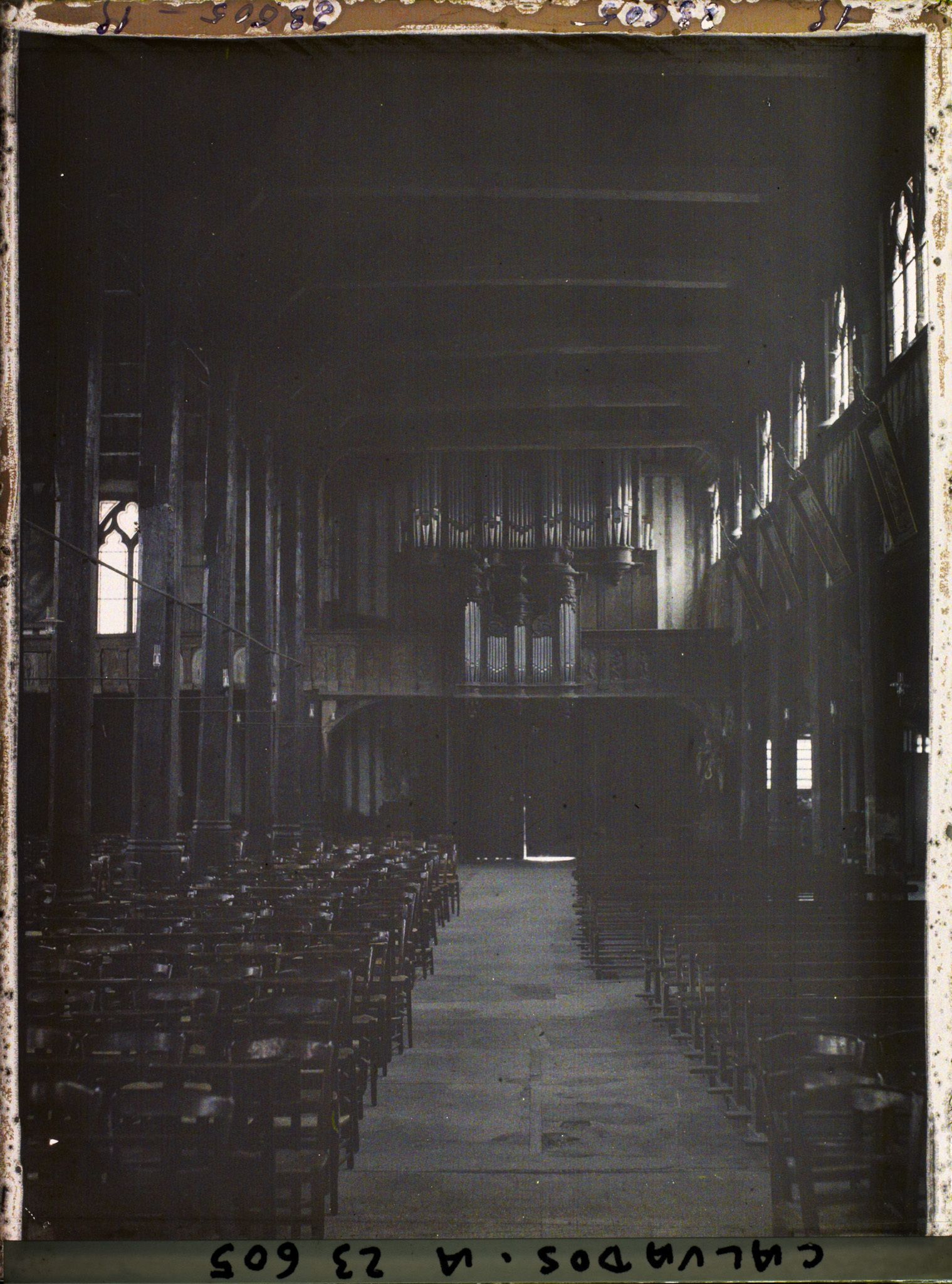 Image représentant Intérieur de l'église Sainte-Catherine, la nef de gauche et les orgues