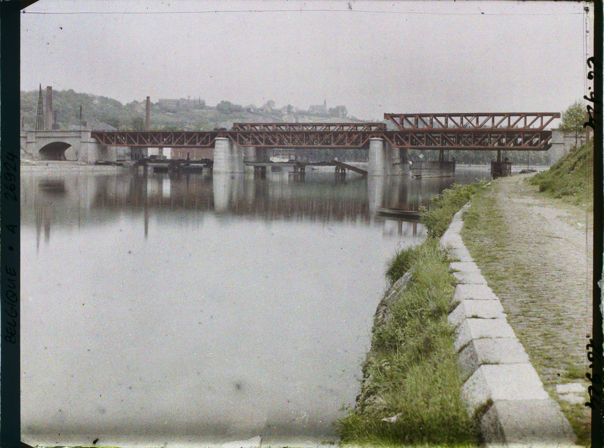 Image représentant Belgique, Namur, Occupation française, Le Pont du Chin de fer sur la Meuse rétabli