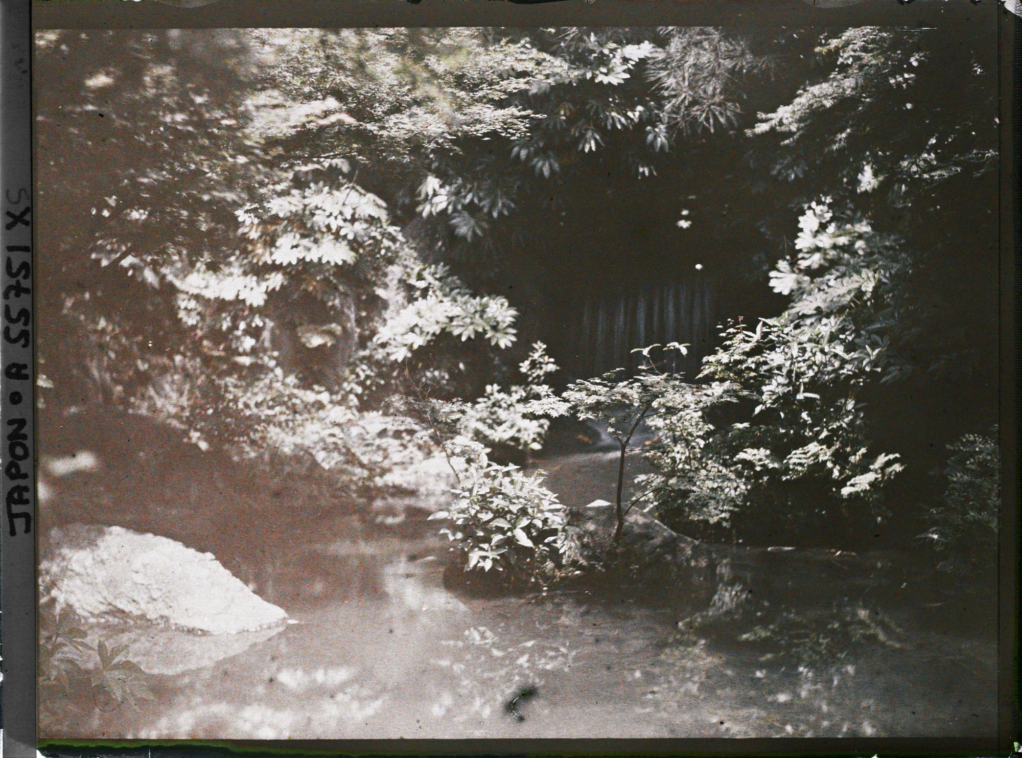 Image représentant Koishikawa Kôrakuen (jardin de l'Arsenal), la cascade Shiraito-no-taki