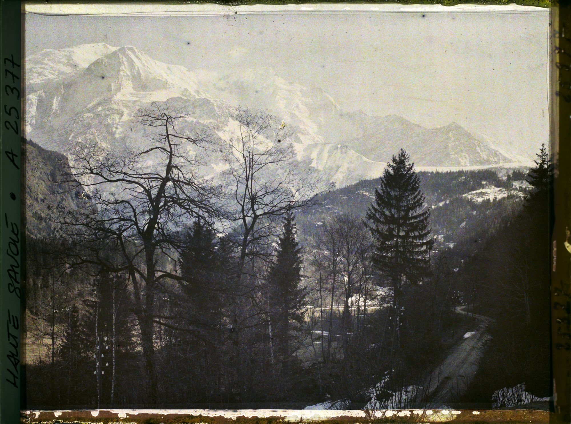 Image représentant France Les Alpes, Vallée de Chamonix ; La Chaîne du Mt Blanc Vue de Servoz