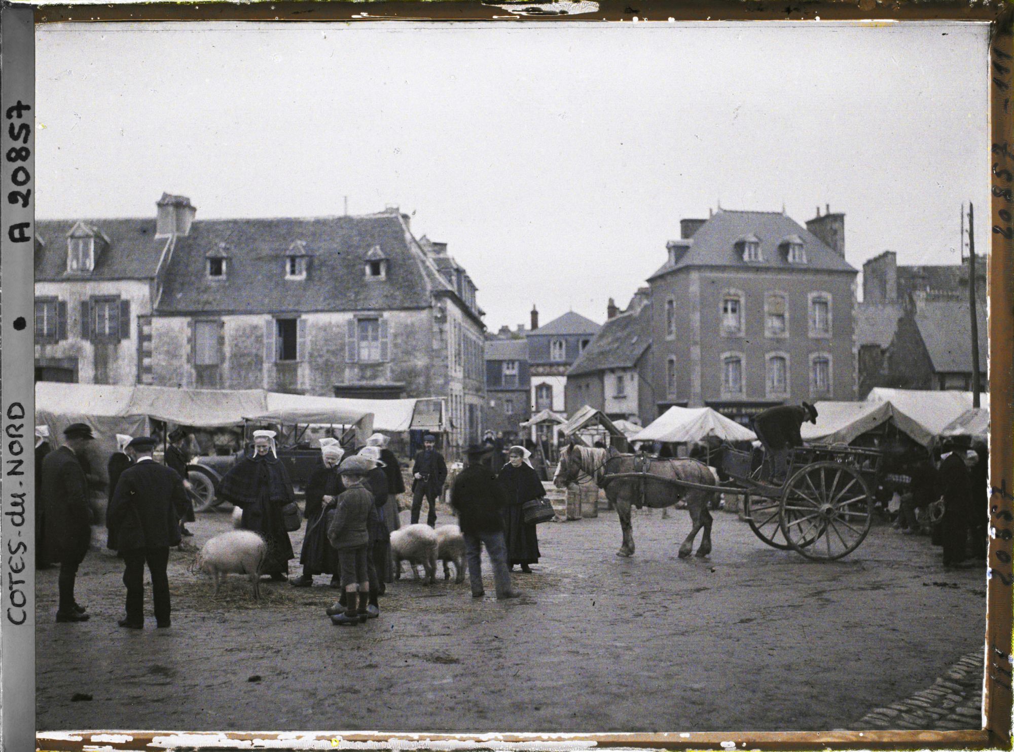 Image représentant Une foire aux cochons sur la place du Marchallac'h