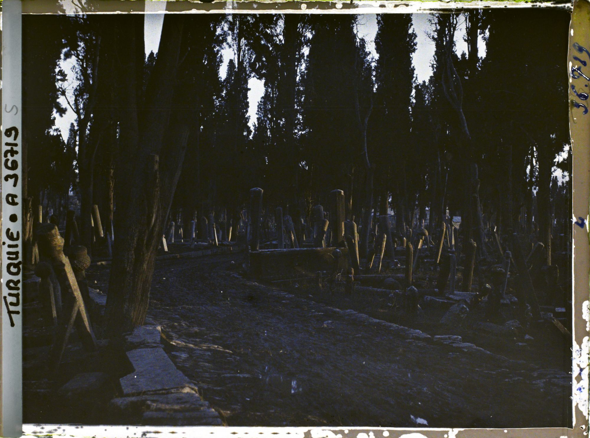 Image représentant Turquie, Constantinople, Soleil Couchant au Cimetière de Teckfour- Seraï