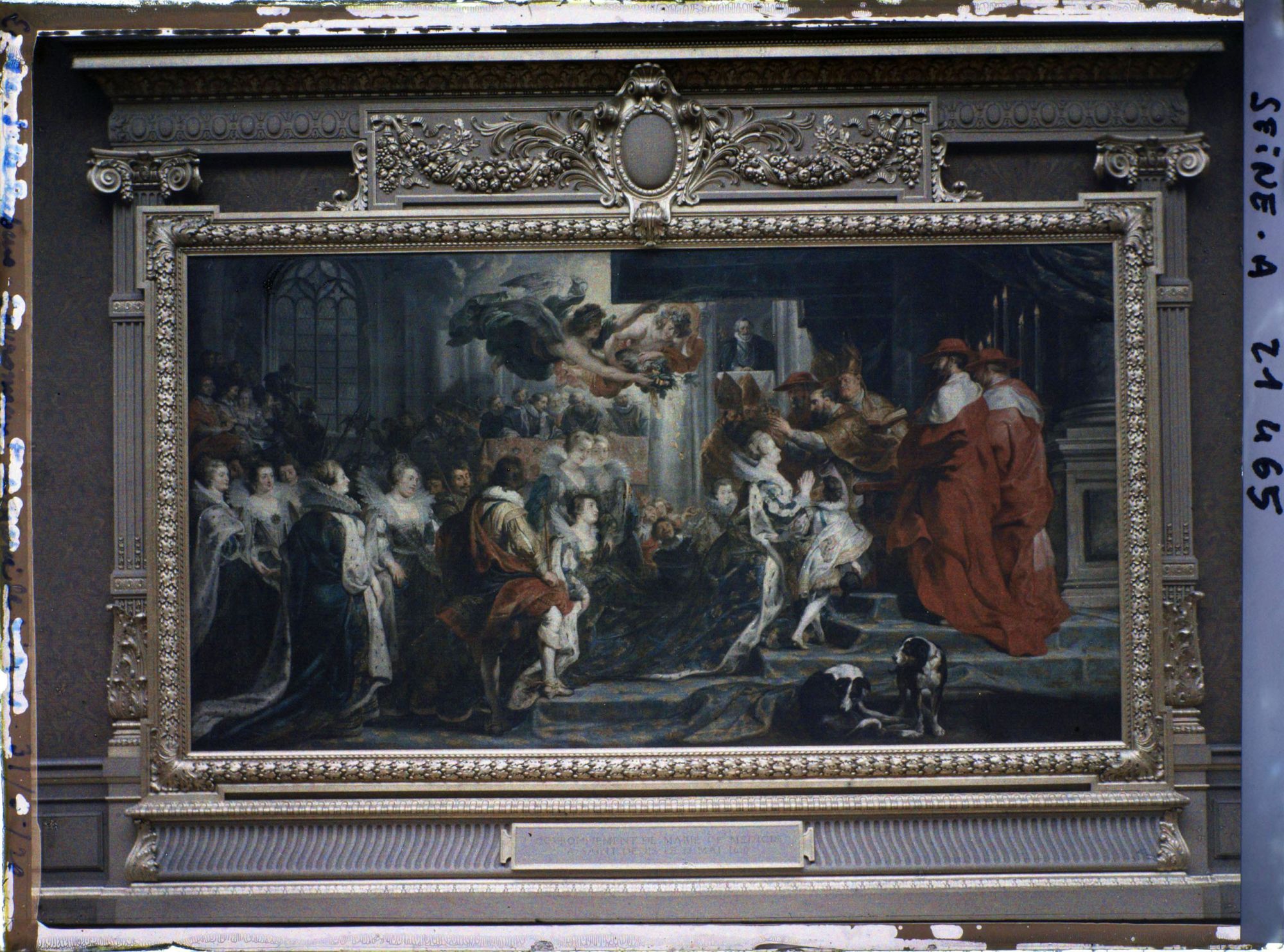 Image représentant Le Couronnement de la reine à l'abbaye de Saint-Denis, salle Rubens, cycle narratif Marie de Médicis, musée du Louvre