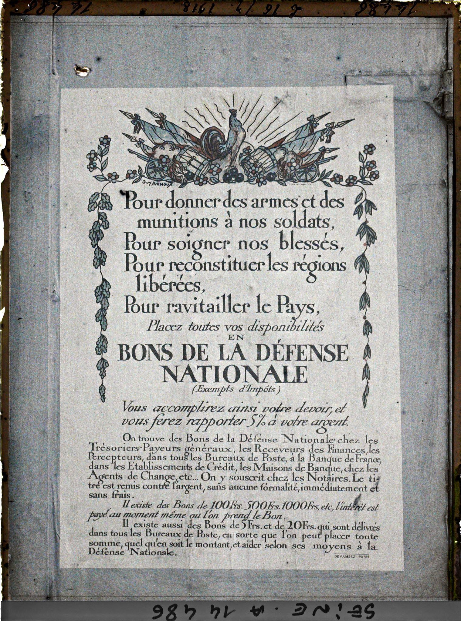 Image représentant Affiche des bons de la défense nationale