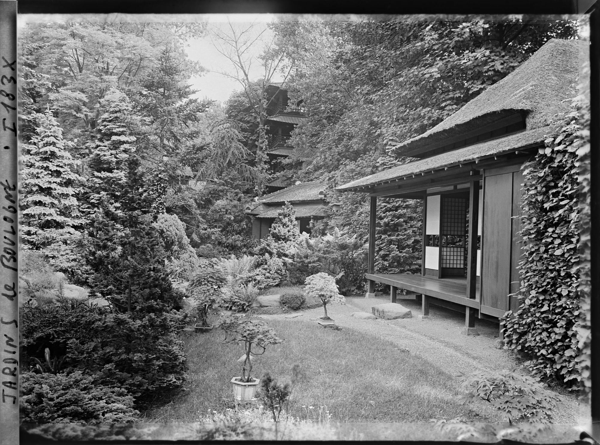 Image représentant Côté sud du " village japonais ", vu près de la maison ouest, en direction du jardin anglais