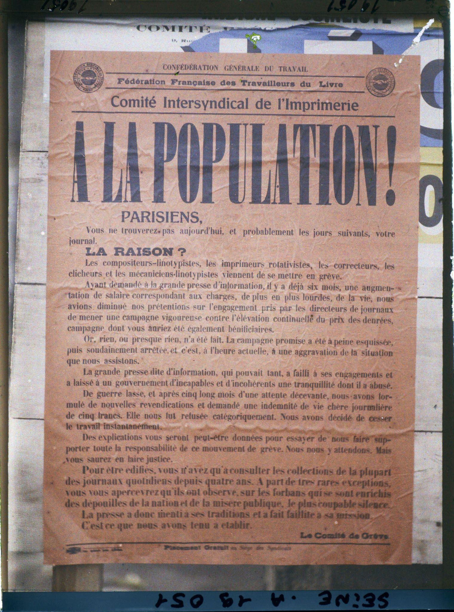 Image représentant Affiche du Comité Intersyndical de l'Imprimerie pour les élections législatives de novembre 1919