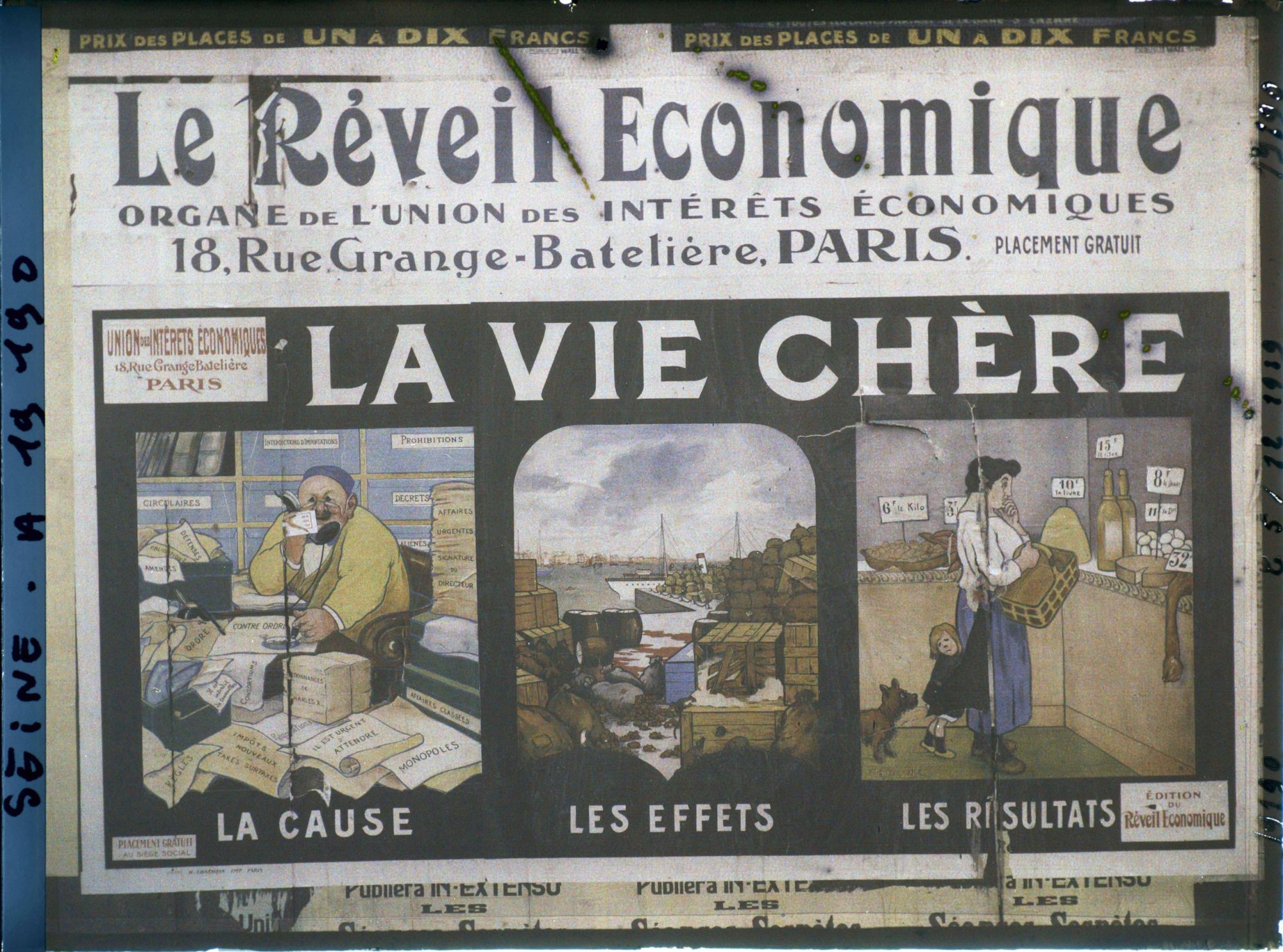 Image représentant Affiche de l'Union des Intérêts Economiques, contre la vie chère
