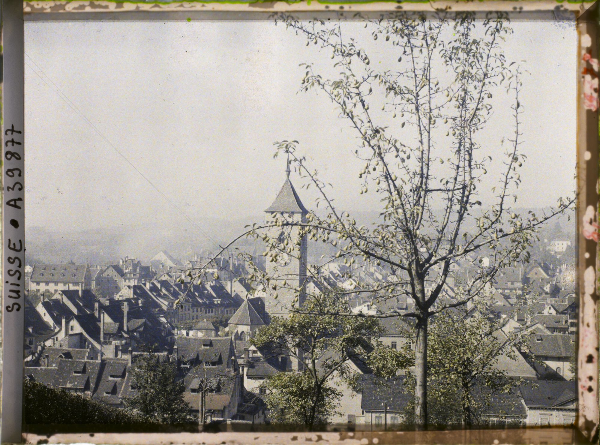 Image représentant Panorama sur Schaffhouse et l'église St. Johann depuis le Munot