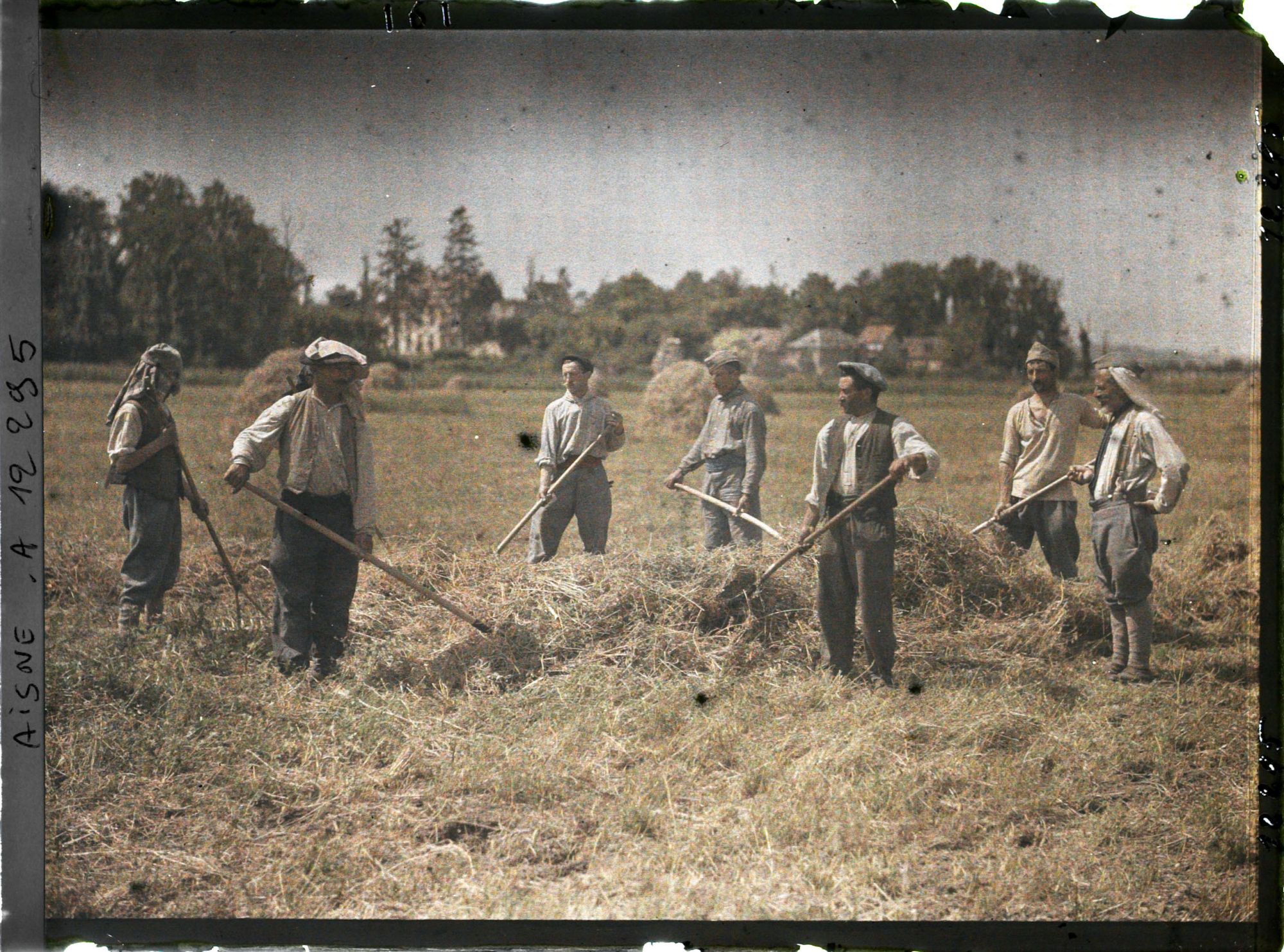 Image représentant Equipe d'agriculteurs du 143e territorial ramassant le foin