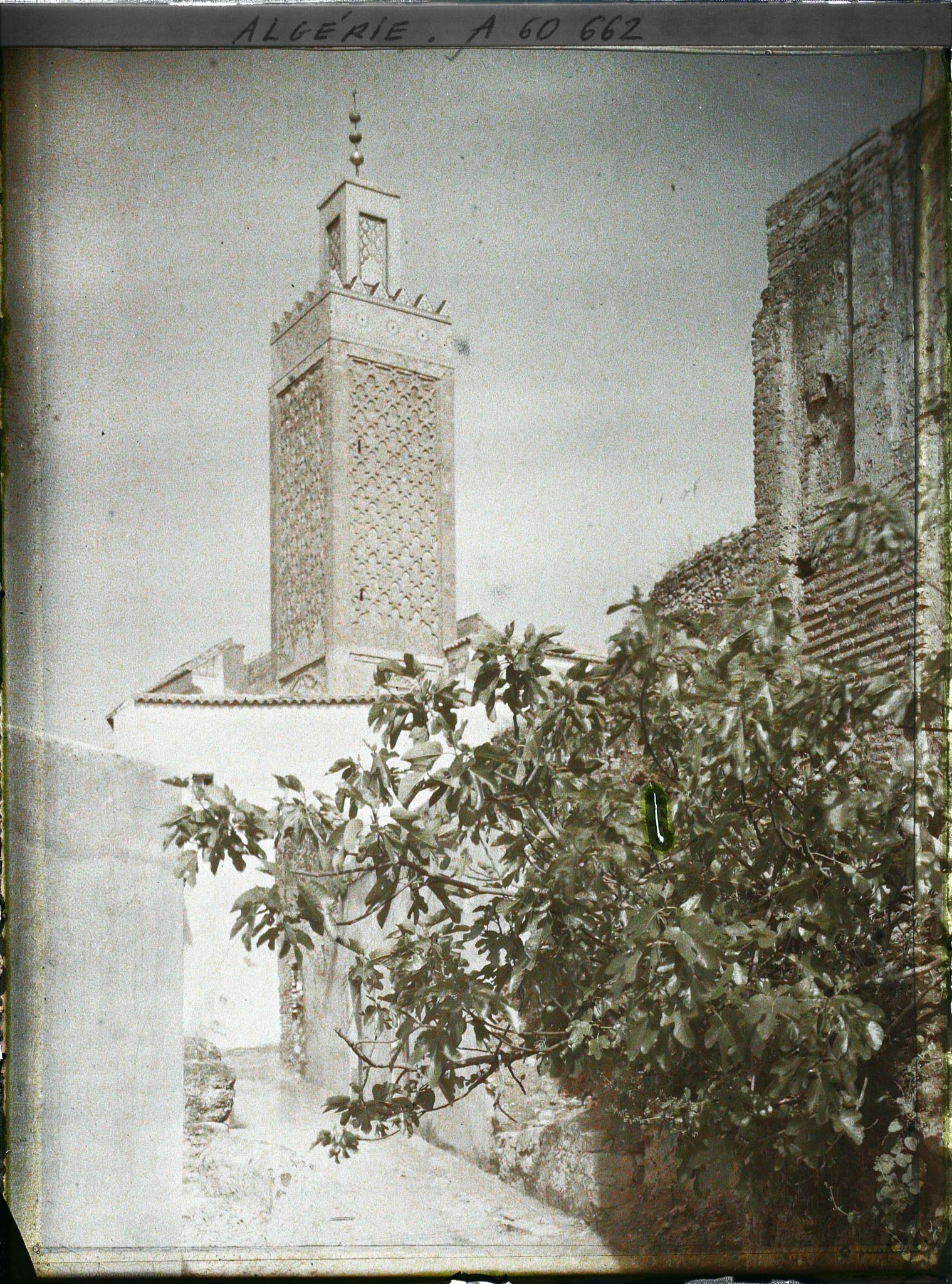 Image représentant Une rue du village avec le minaret à l'arrière-plan