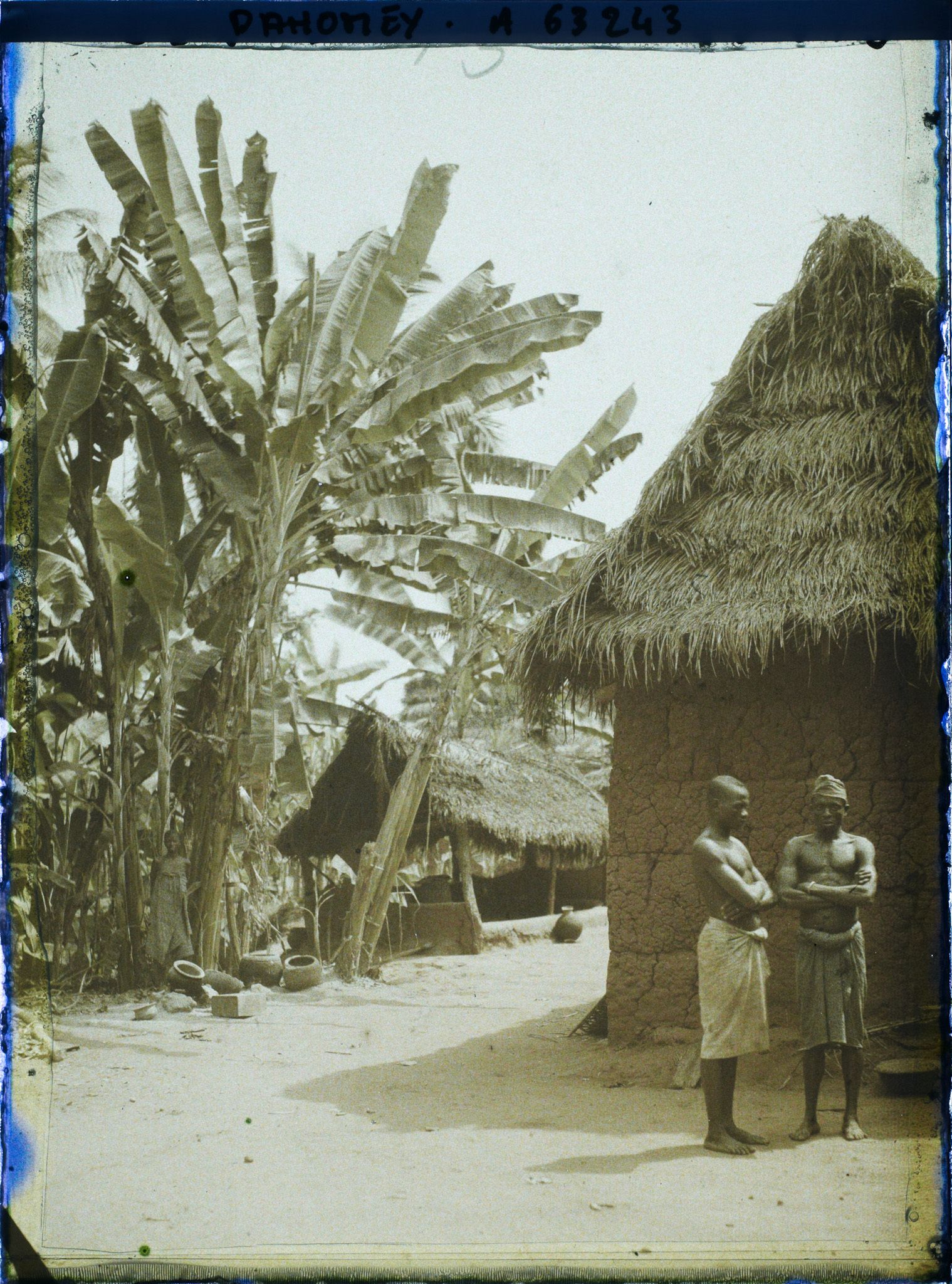 Image représentant Coin de village, bananiers et villageois