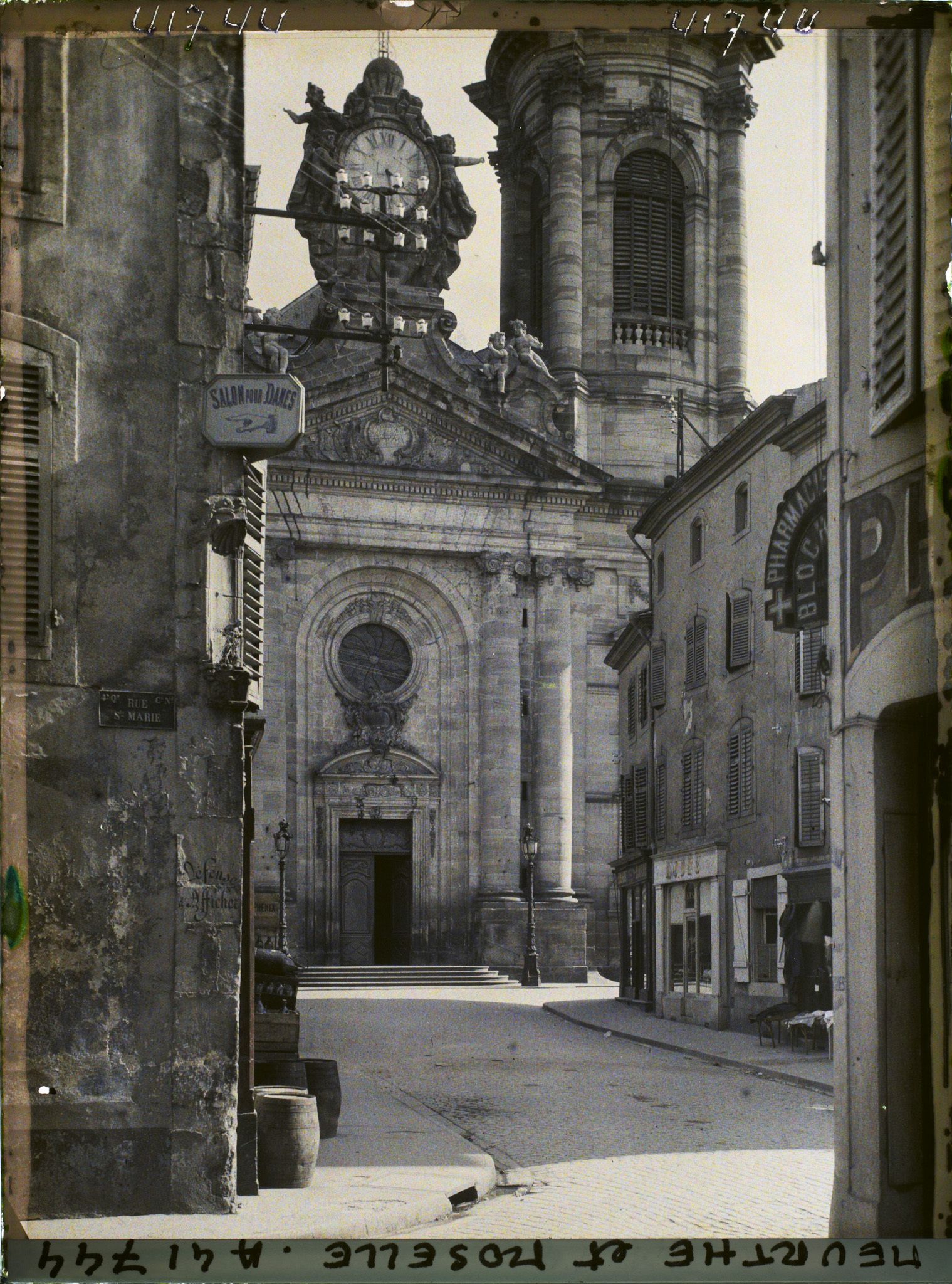 Image représentant France, Lunévile, Cathédrale et Rue de l'Eglise