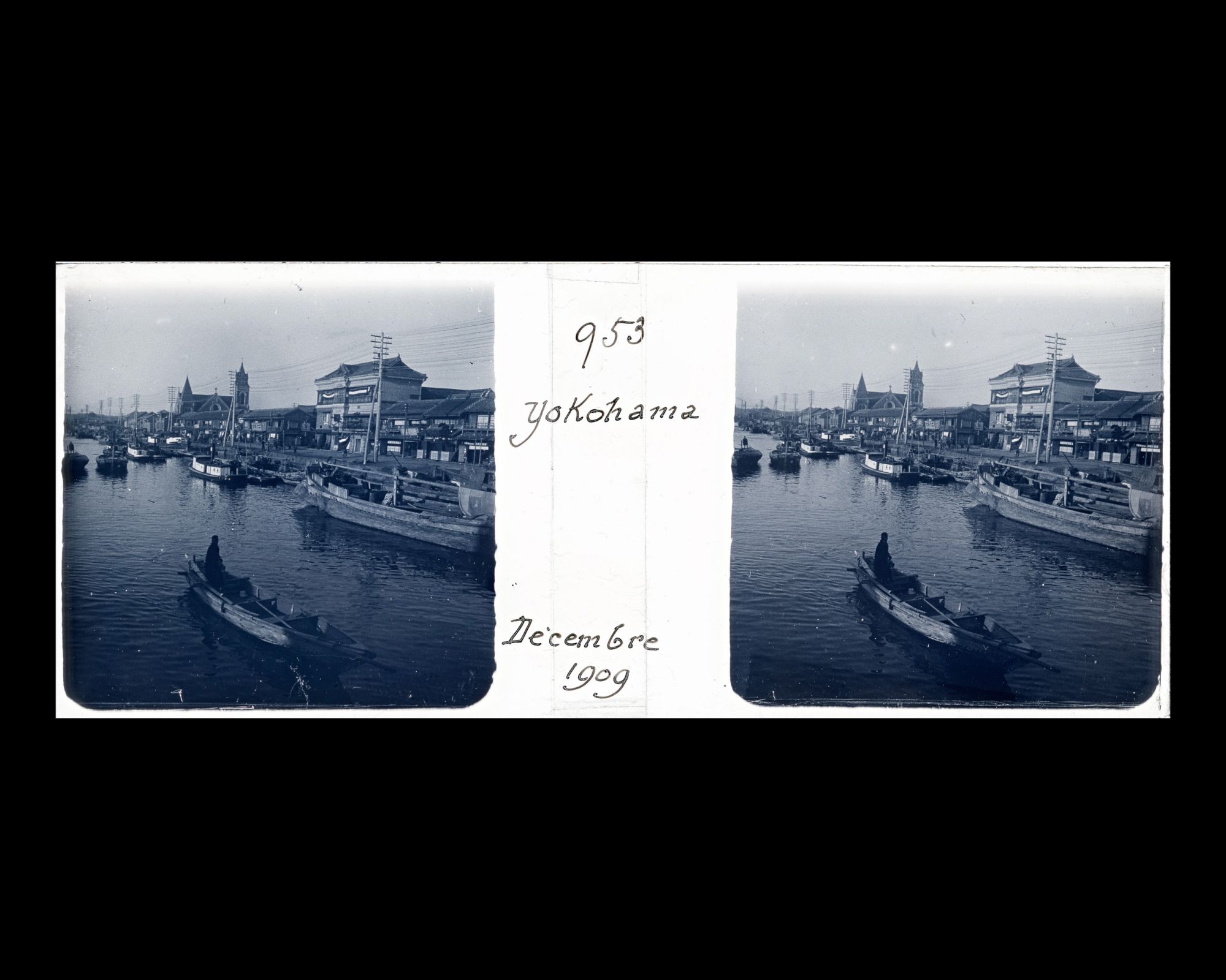 Image représentant Vue de la rivière Ishikawa (?) , avec l'église Shiloh construite par la mission américaine à l'arrière plan