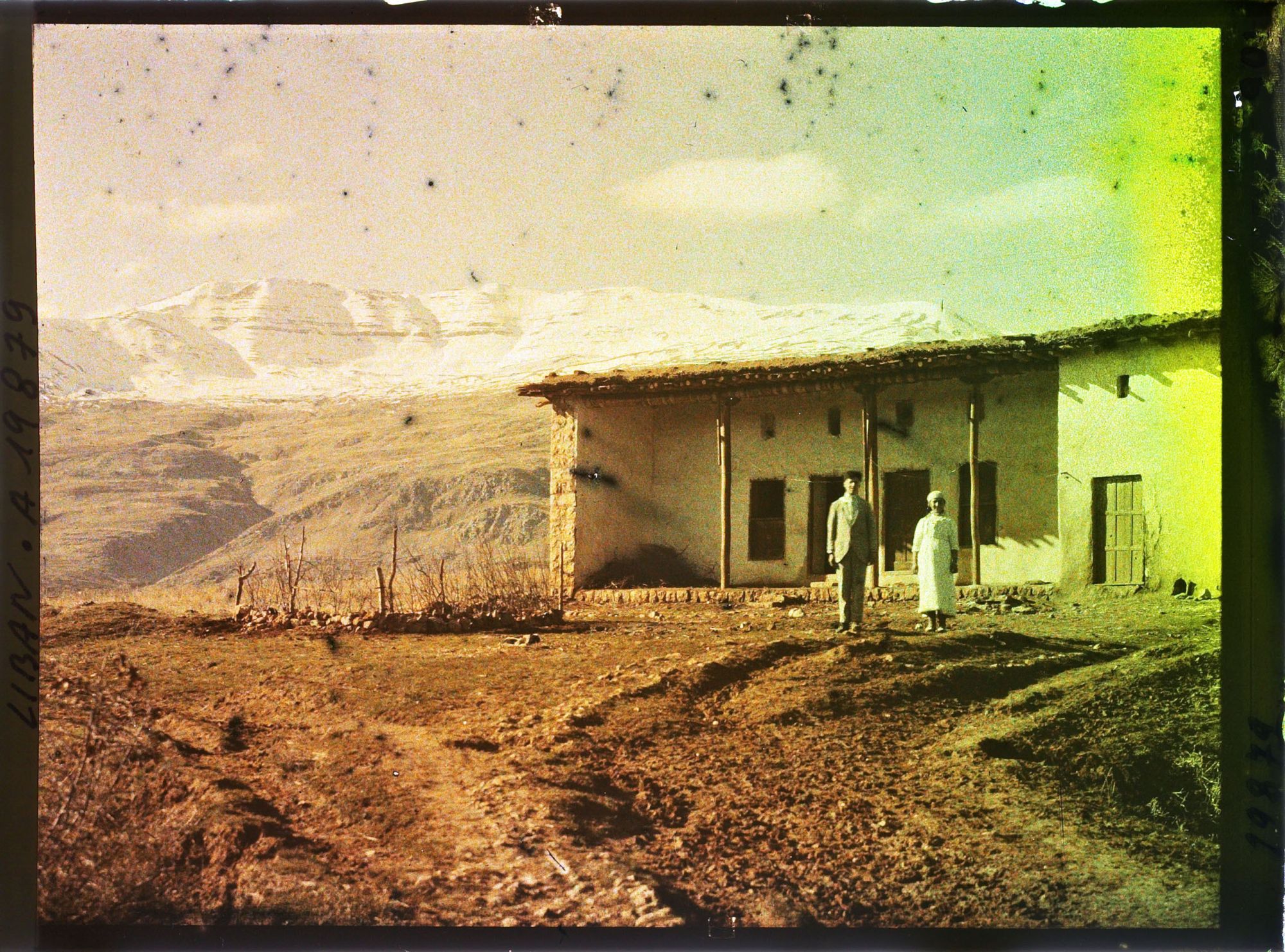 Image représentant Une ferme de la plaine de la Bekaa, située devant le Djebel Sannine au sommet enneigé
