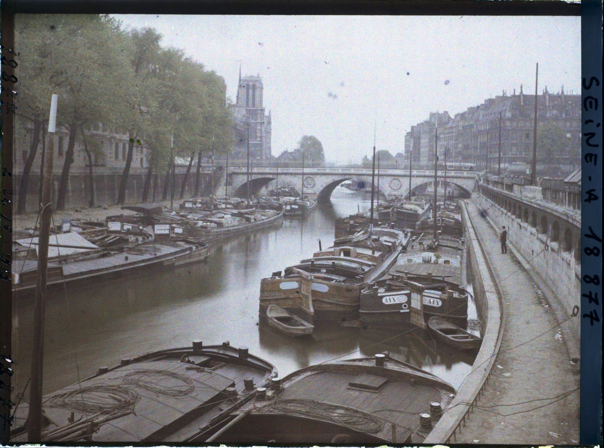 Image représentant Le quai du Marché-Neuf et Notre-Dame vus du quai Saint-Michel