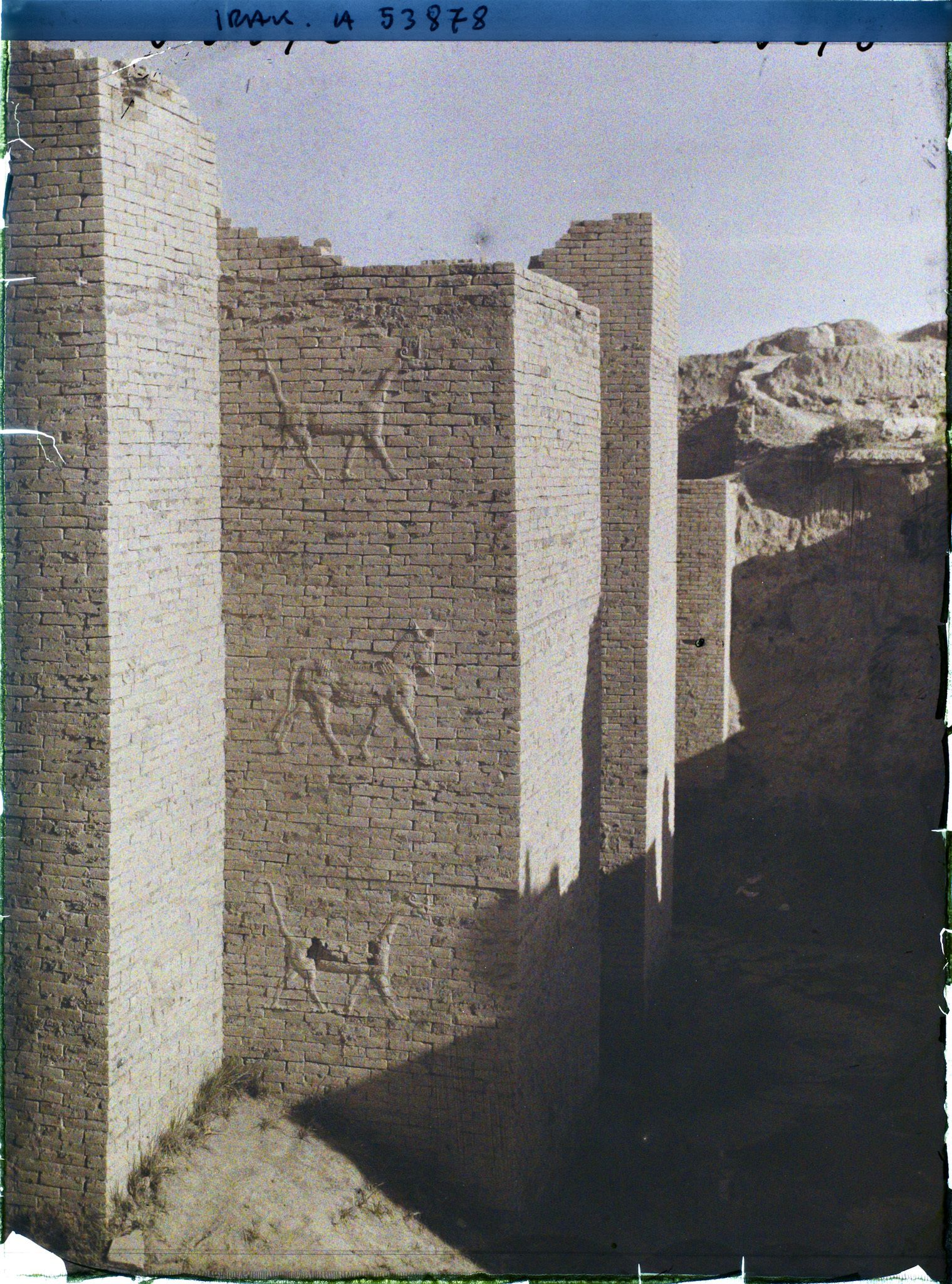 Image représentant La porte d'Ishtar décorée de bas-reliefs zoomorphes (VIe siècle avant J.-C.)