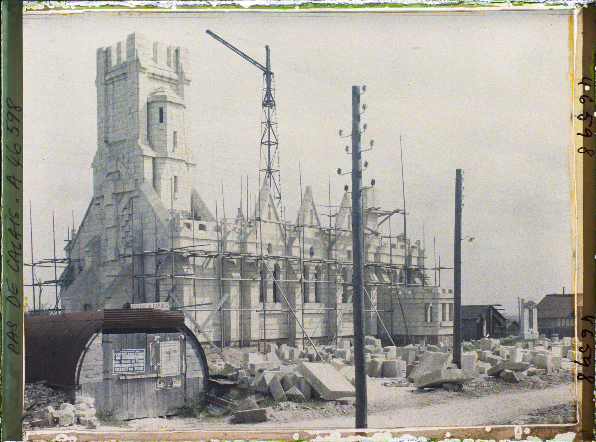 Image représentant France, Farbus, Eglise en reconstruction