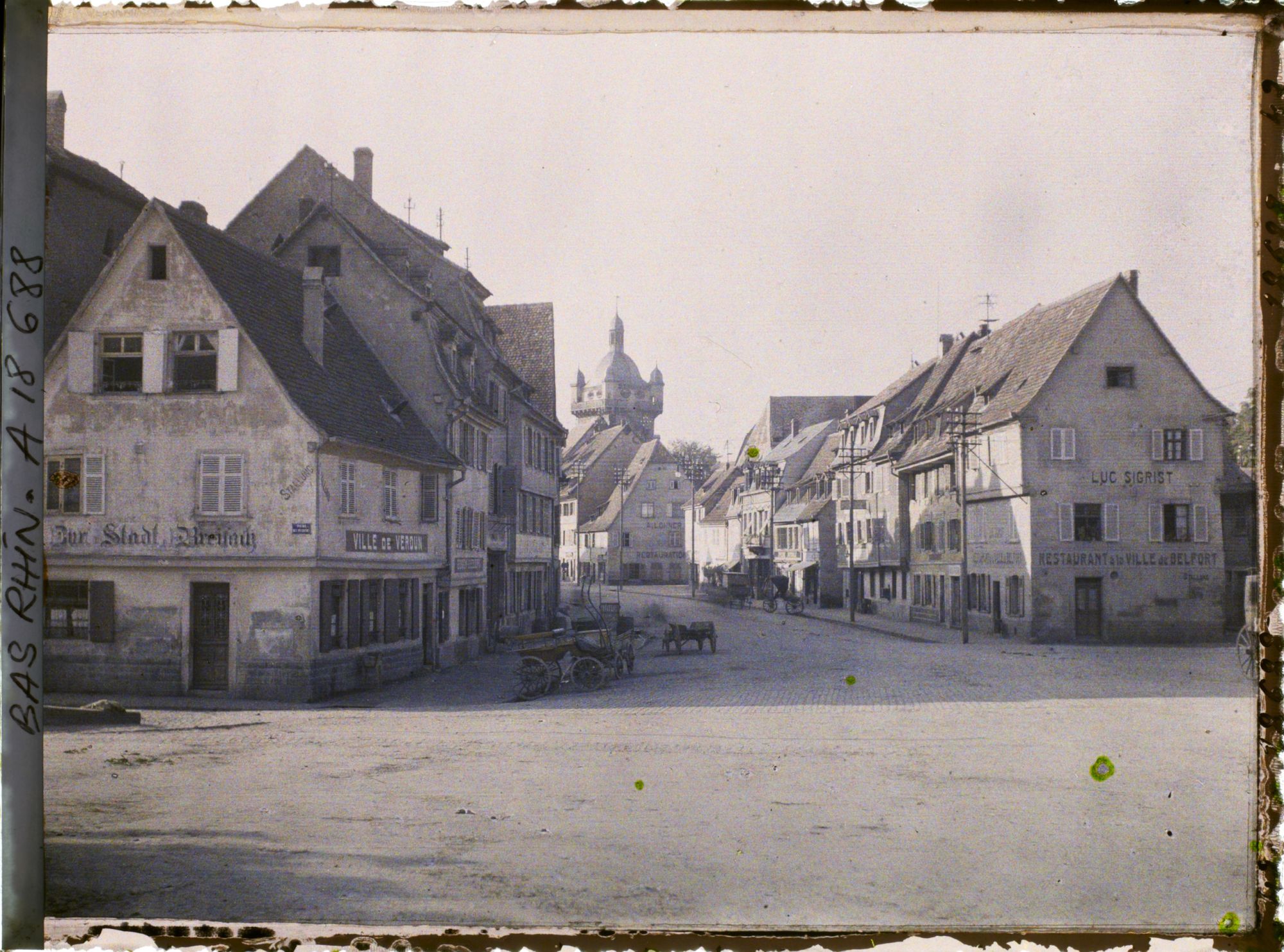 Image représentant France, Schlestadt, La Rue Président Poincaré et la Tour de Brisach