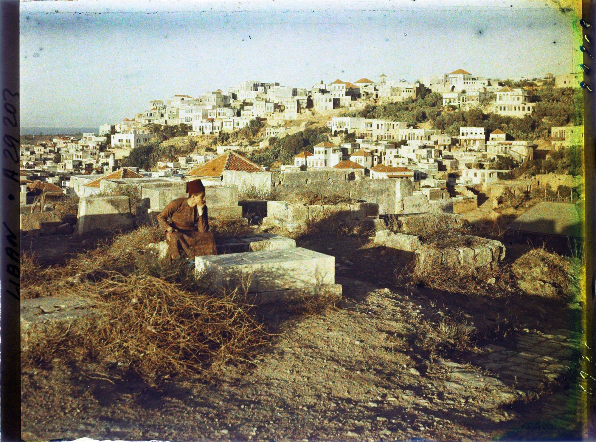 Image représentant Vue générale de la ville haute depuis un cimetière musulman