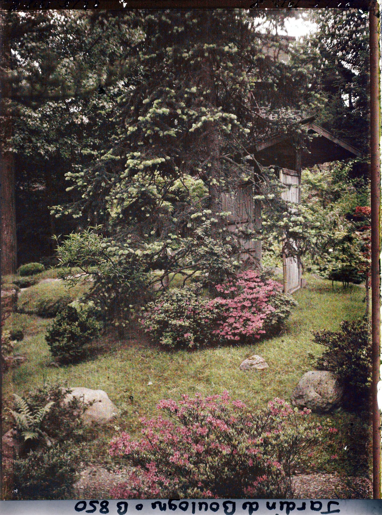 Image représentant Porte dissimulée par la végétation, située à la limite du " village " et du " sanctuaire " japonais