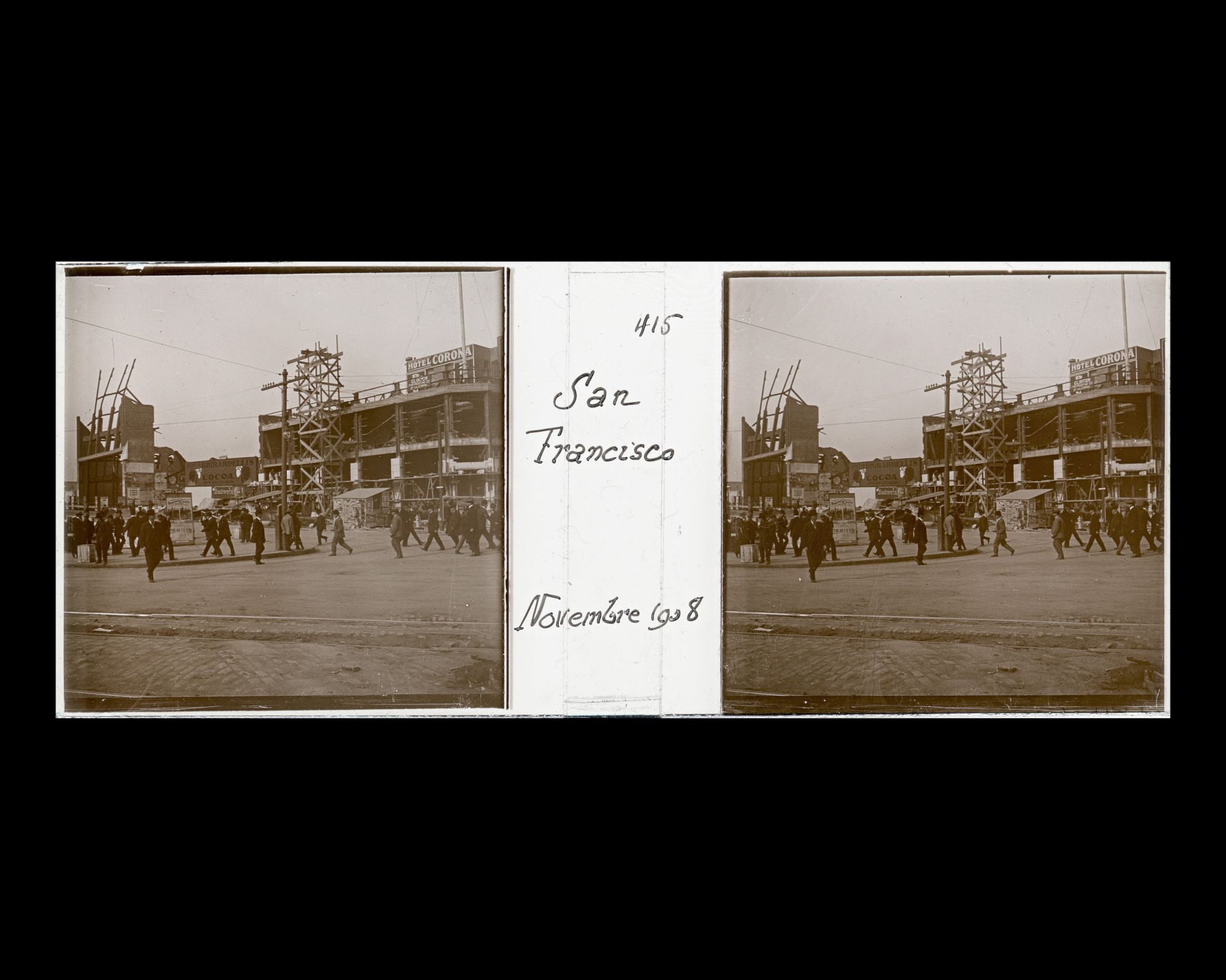 Image représentant Ruines de bâtiments détruits par le tremblement de terre de 1906