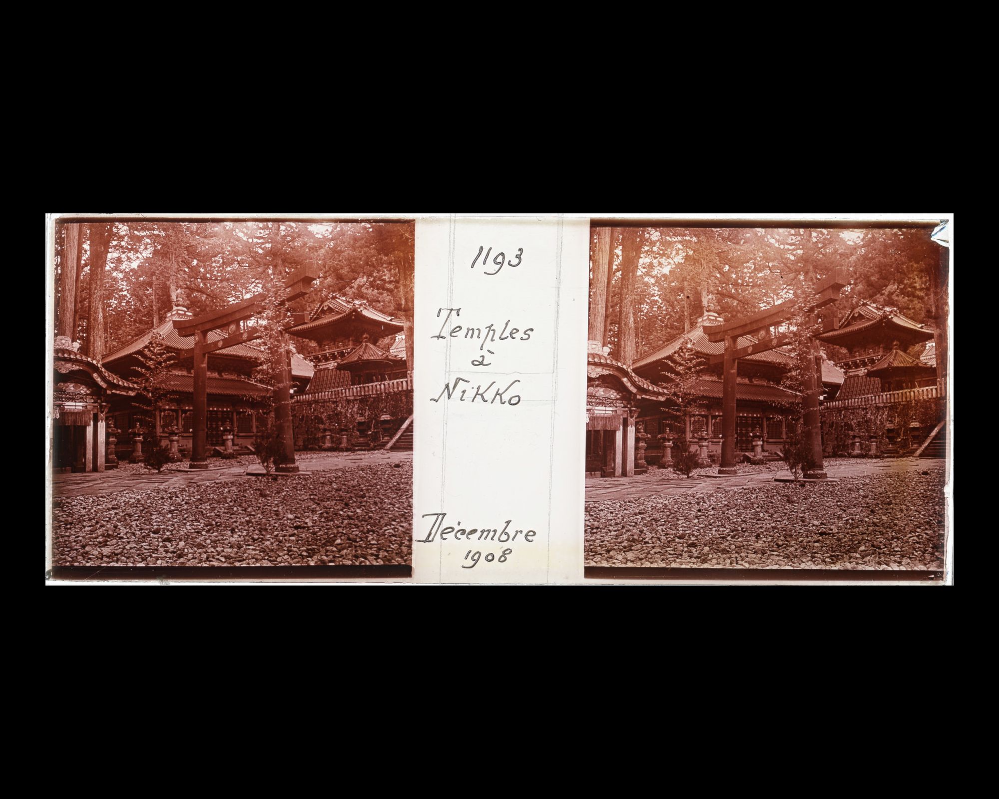 Image représentant Torii et Batiments cultuels vus de la première cour du sancturaire Tôshôgû