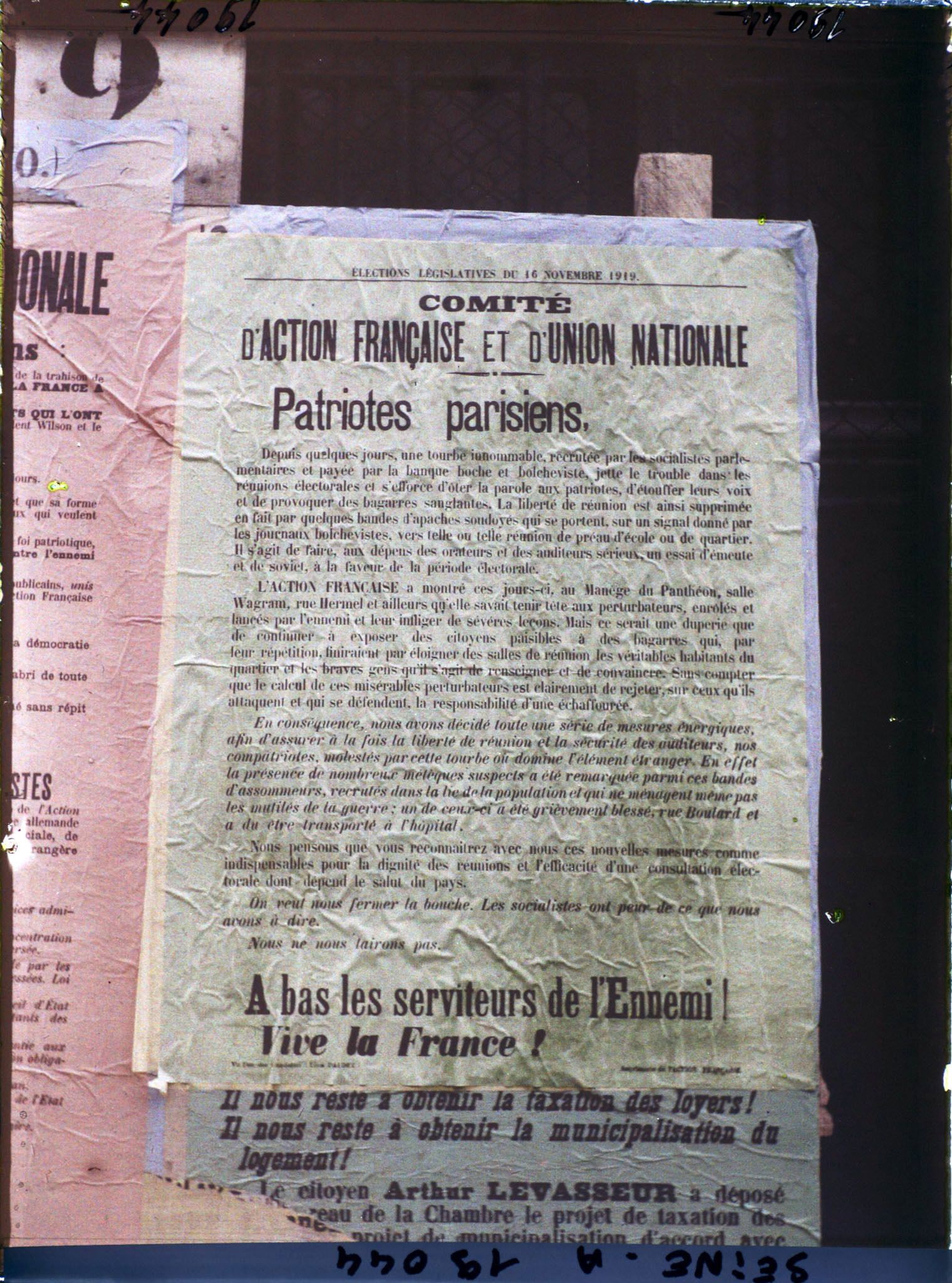 Image représentant Affiche des Comités d'Action française et d'Union nationale pour les élections législatives du 16 novembre 1919