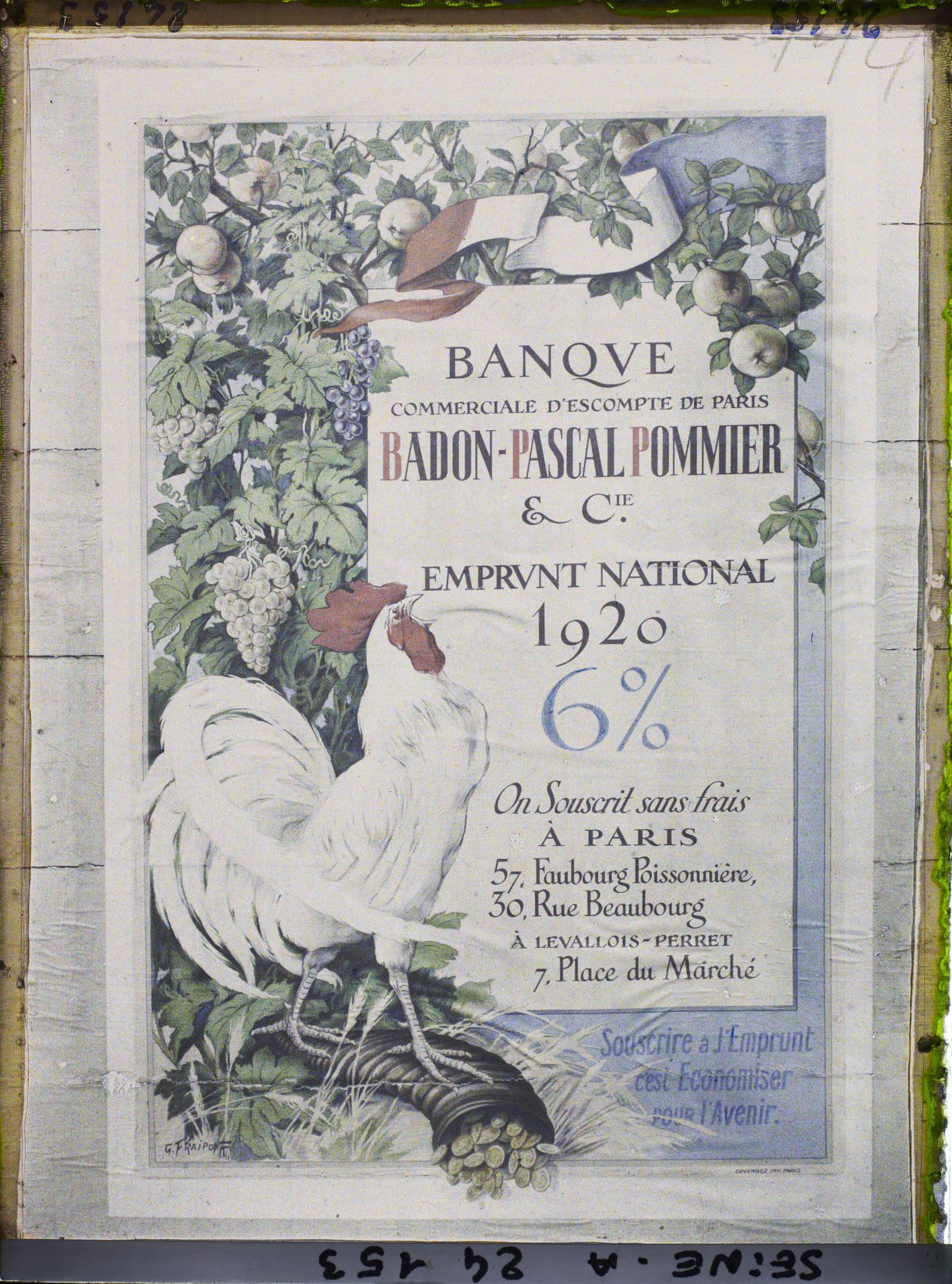 Image représentant Affiche pour l'emprunt national de 1920, Banque commerciale d'escompte de Paris