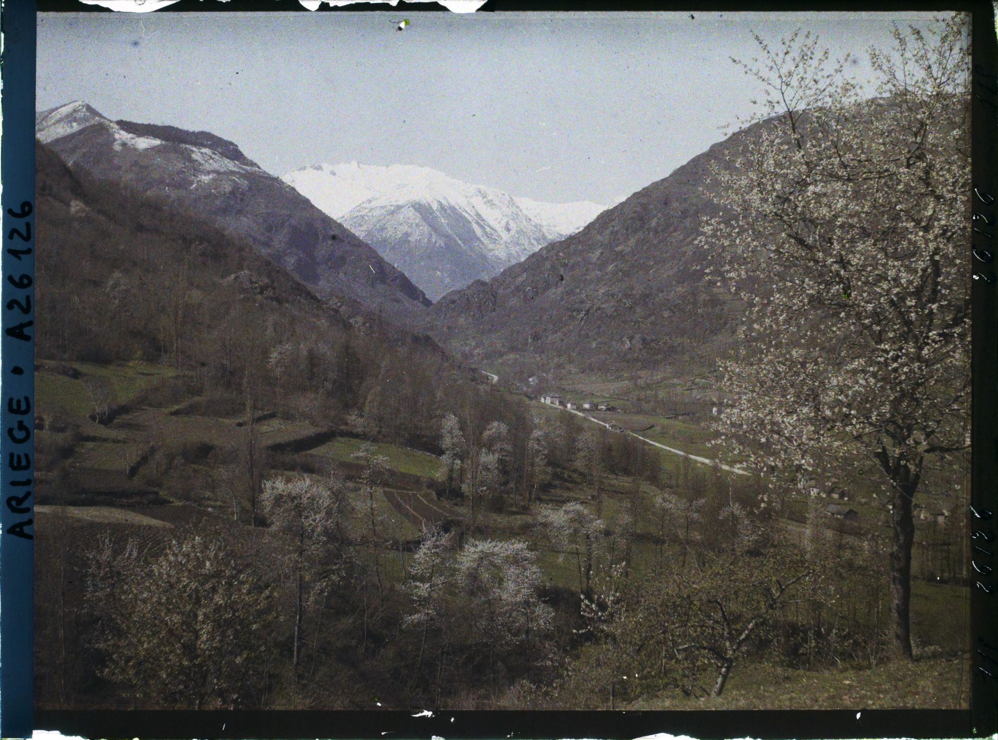 Image représentant La vallée du Vicdessos vers l'amont prise du château de Miglos