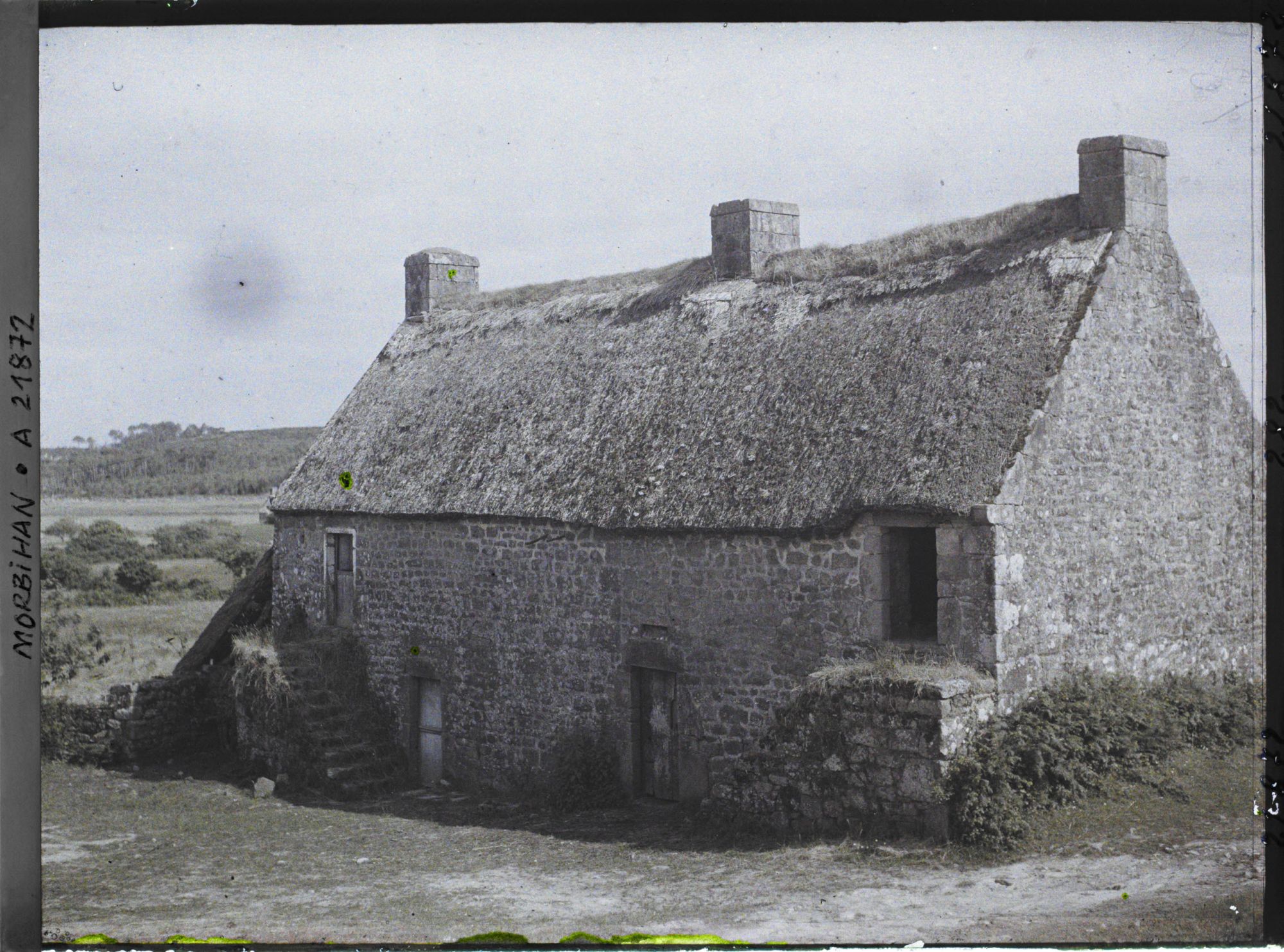 Image représentant Une maison à toit de chaume dans la lande