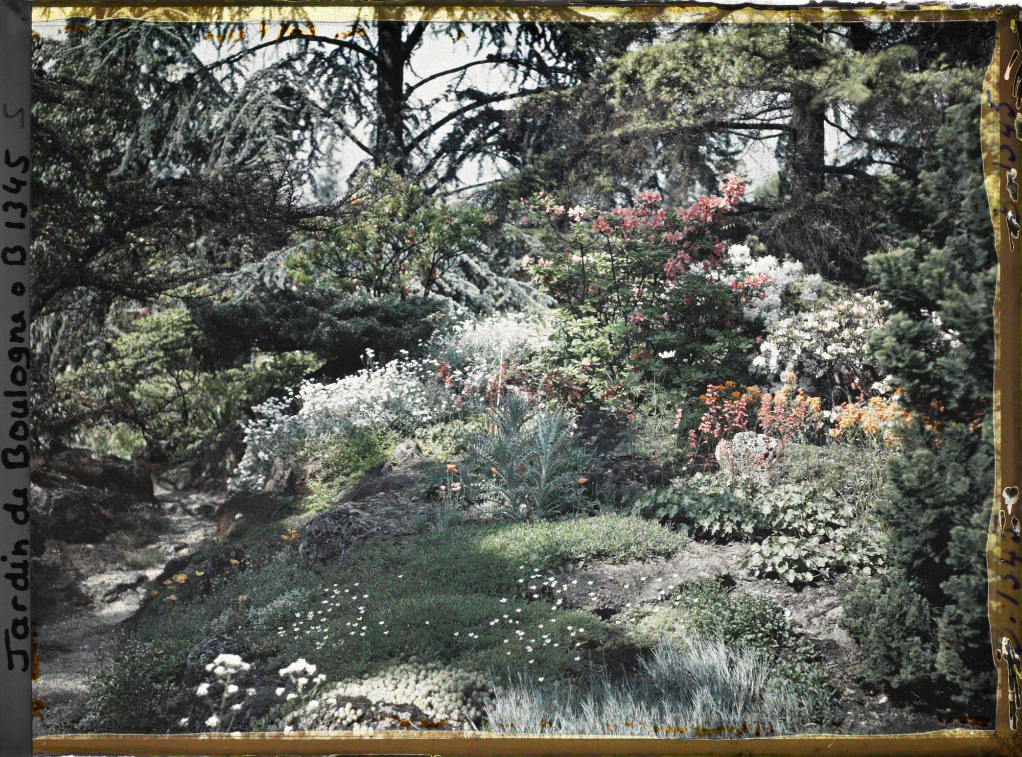 Image représentant Allée longeant une rocaille du " sanctuaire japonais ", entre le " village japonais " et le sorinto