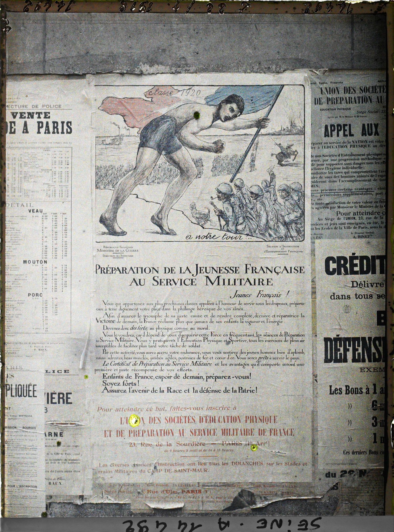 Image représentant Affiche de la préparation de la jeunesse Française au service militaire