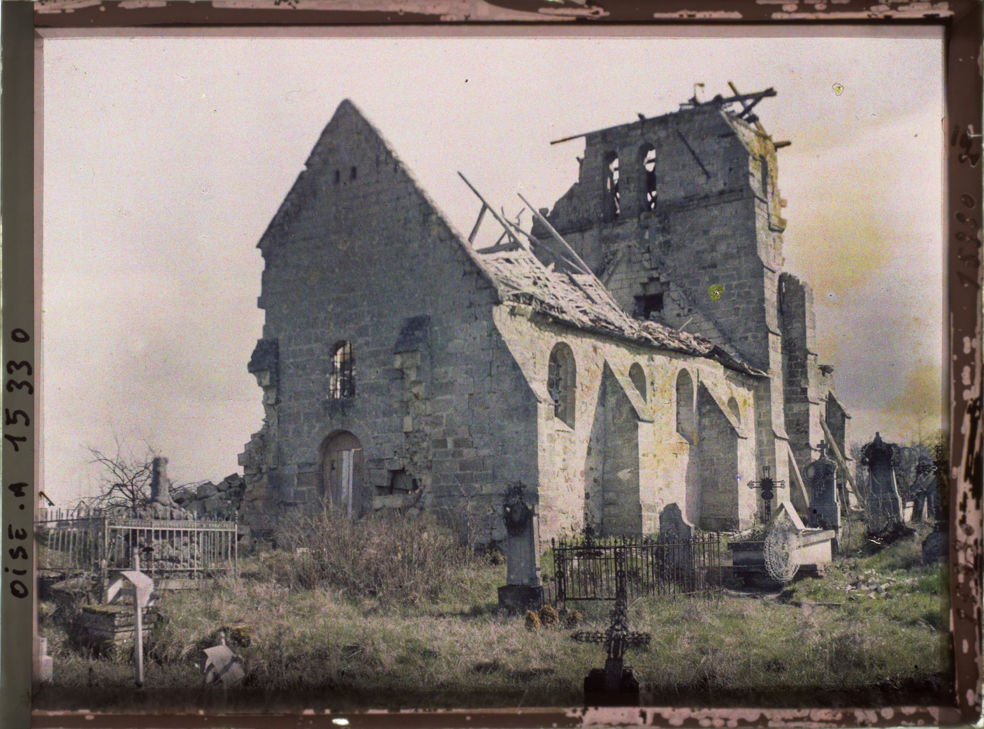 Image représentant France, La Berlière, Destructions de guerre Eglise et Cimetière de La Berlière