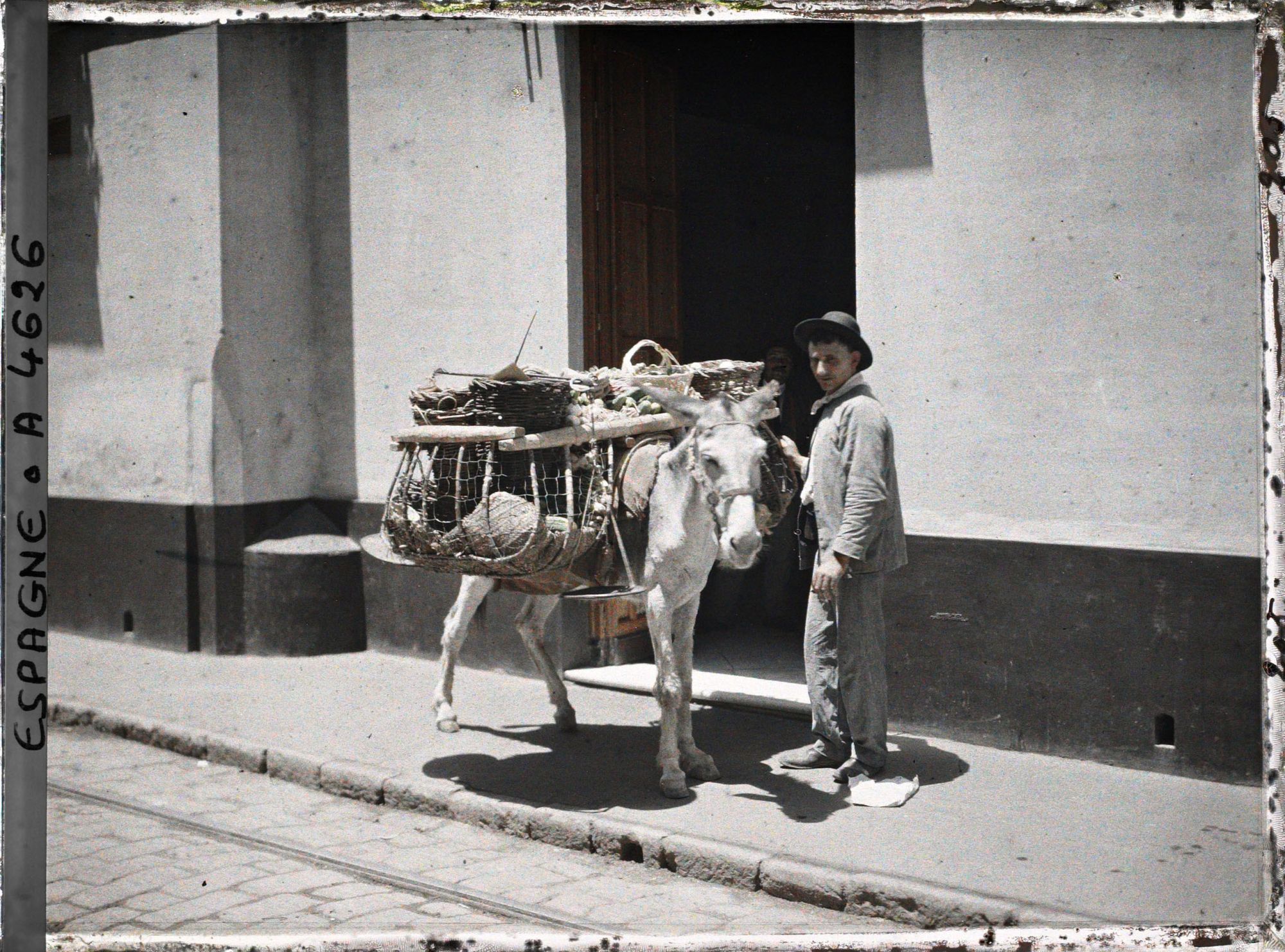 Image représentant Un marchand ambulant de légumes et son âne