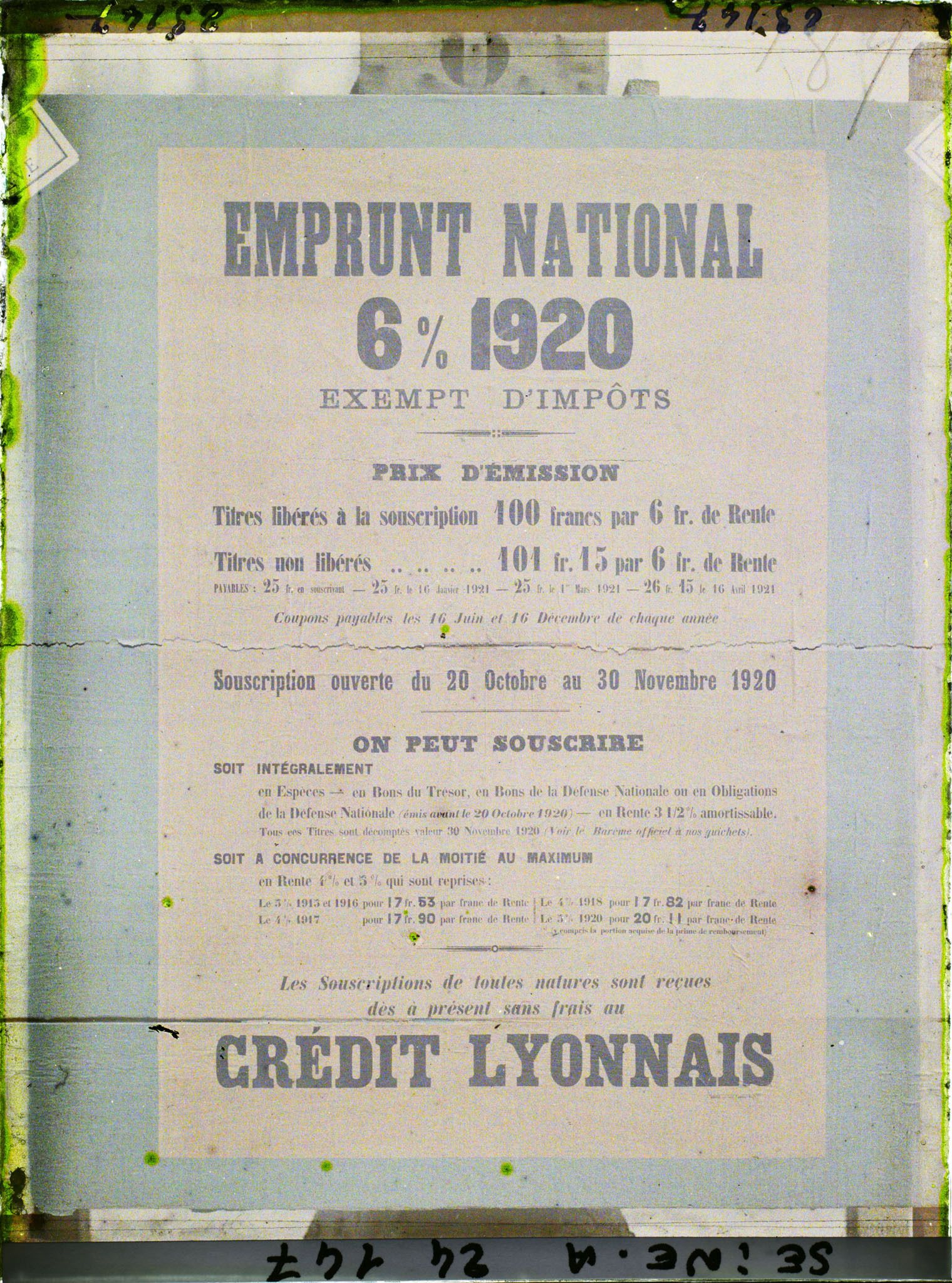 Image représentant Affiche de l'emprunt national de 1920, Crédit Lyonnais