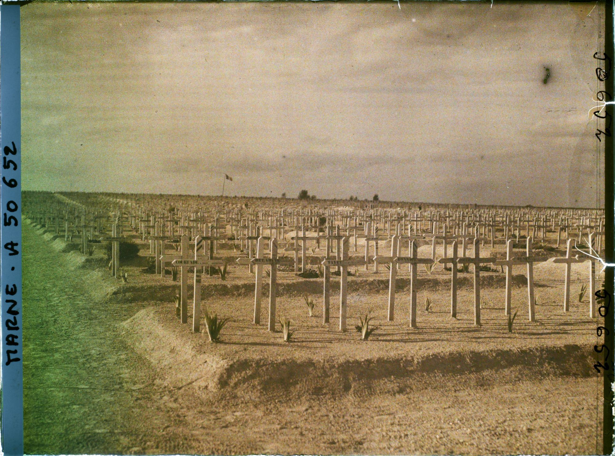 Image représentant France, Souain, Le Cimetière vu du Sud au Nord (22000 Français, 13000 Allemands)