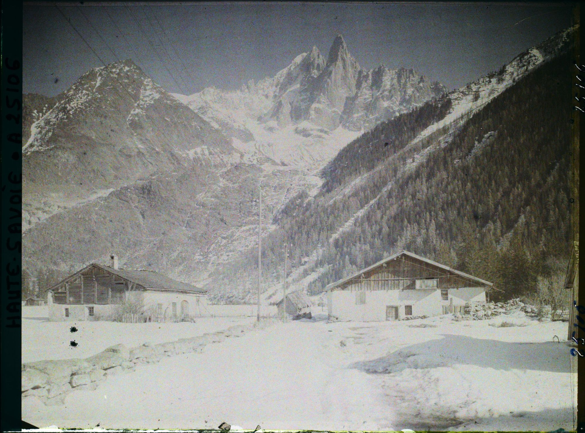 Image représentant France Les Alpes, Bois, Vallée de Chamonix, Le Village des Bois, l'Aiguille Verte et l'Aiguille du Dru