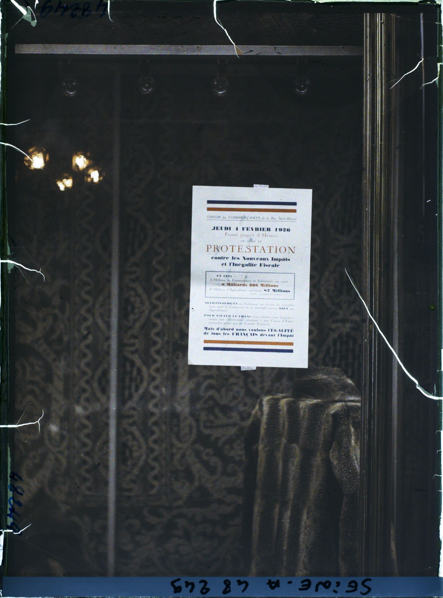 Image représentant Affiche de protestation des commerçants de la rue Saint-Honoré contre l'augmentation des impôts