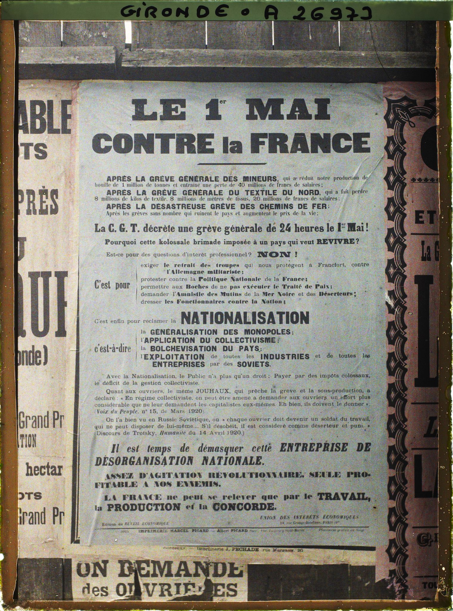 Image représentant Affiche de la CGT : grève du 1er mai