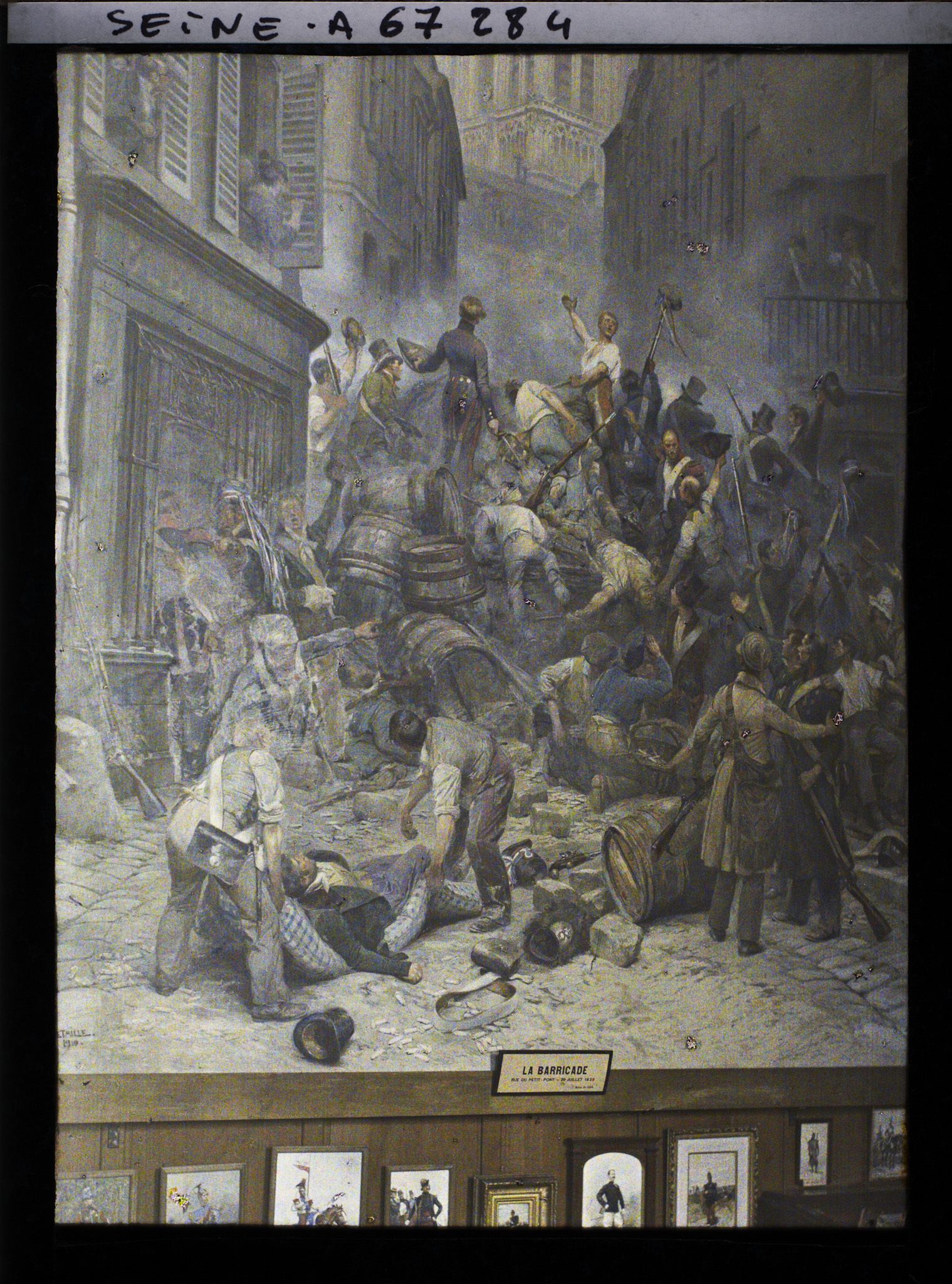 Image représentant L'hôtel des Invalides, La barricade de la rue du Petit-Pont, salle Detaille