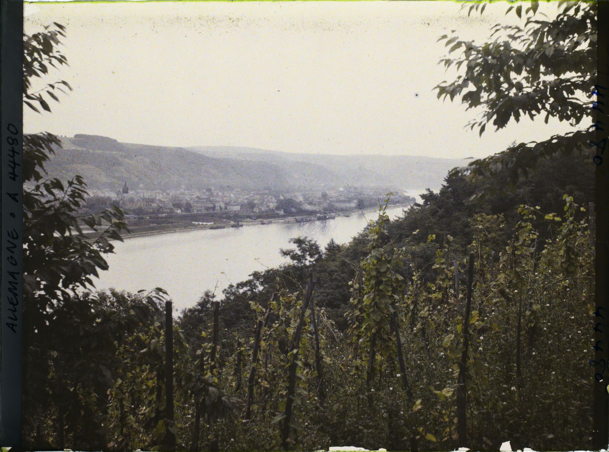 Image représentant Allemagne, Capellen, Vue gle vers Neederlanhnstein et Braubach